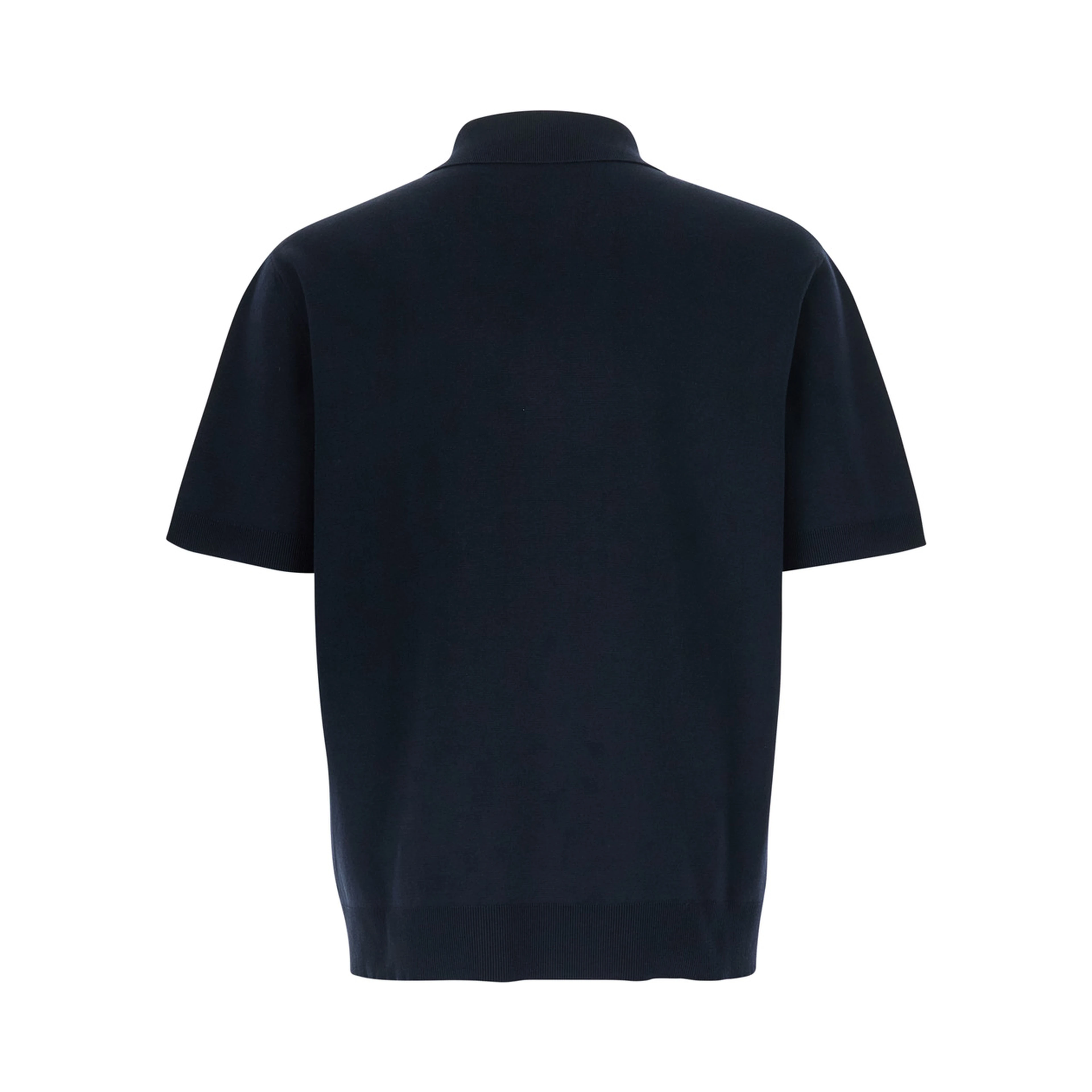 Blue Polo Shirt with classic collar and GG embroidery on the front in cotton for men