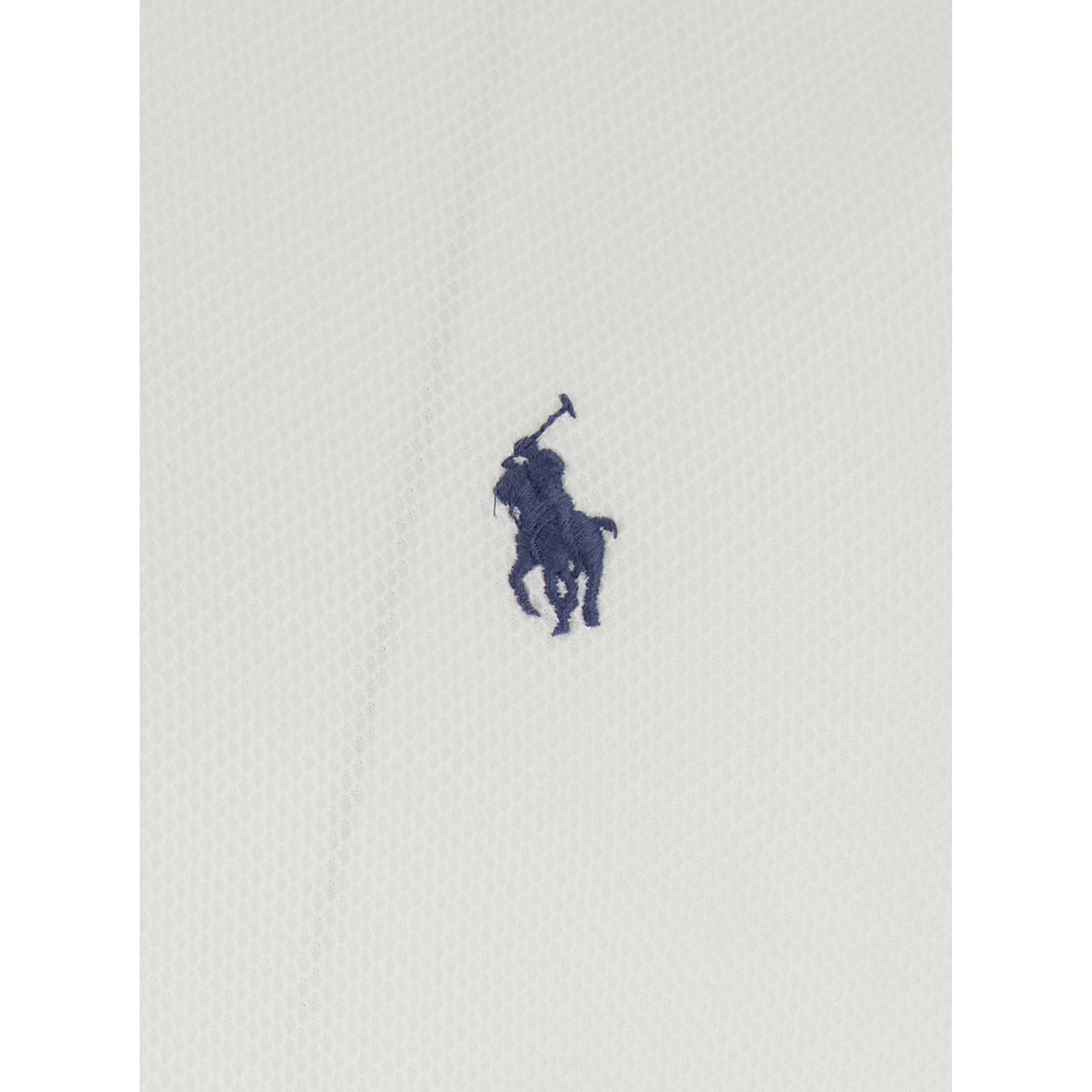 White Polo with Classic Collar and Pony Embroidery on the Front in Cotton Man