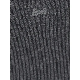 grey crew neck ribbed knit top in cotton blend man