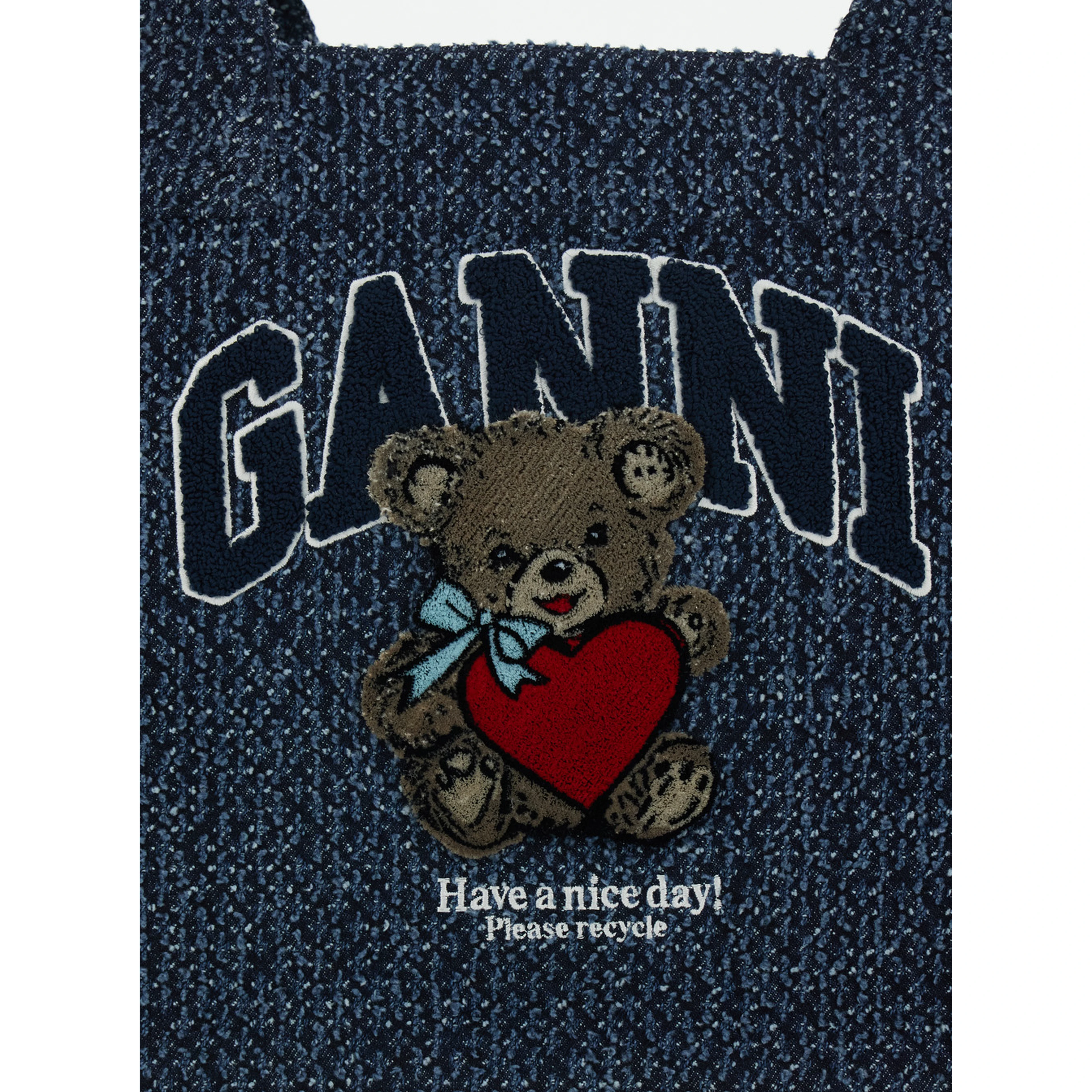 Trapeze Medium blue Shopper with logo lettering and print on the front in cotton women