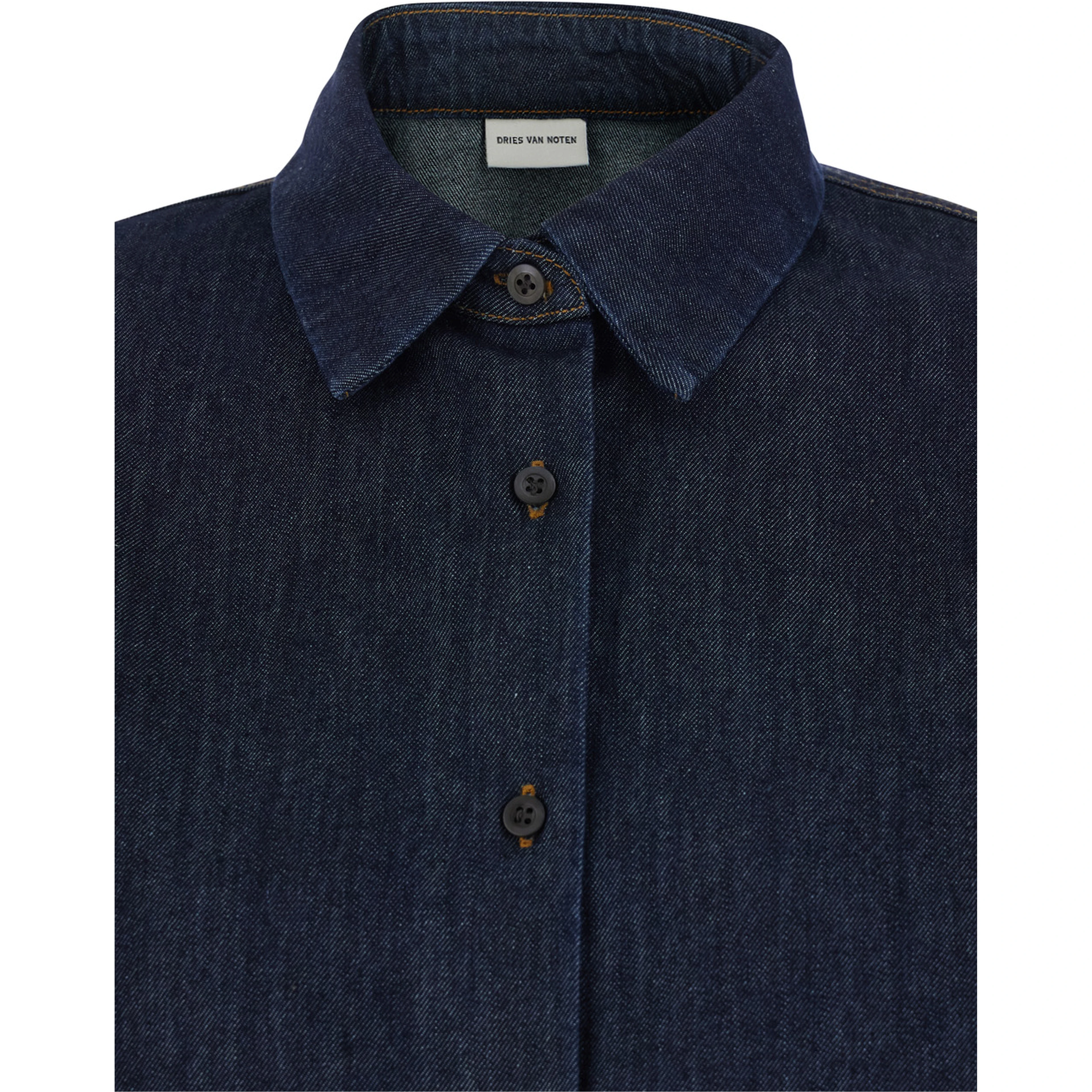 Casio Blue Shirt with Classic Collar in Denim for Women