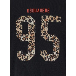 Black T-Shirt with Maxi Logo on the Front in Cotton for Men