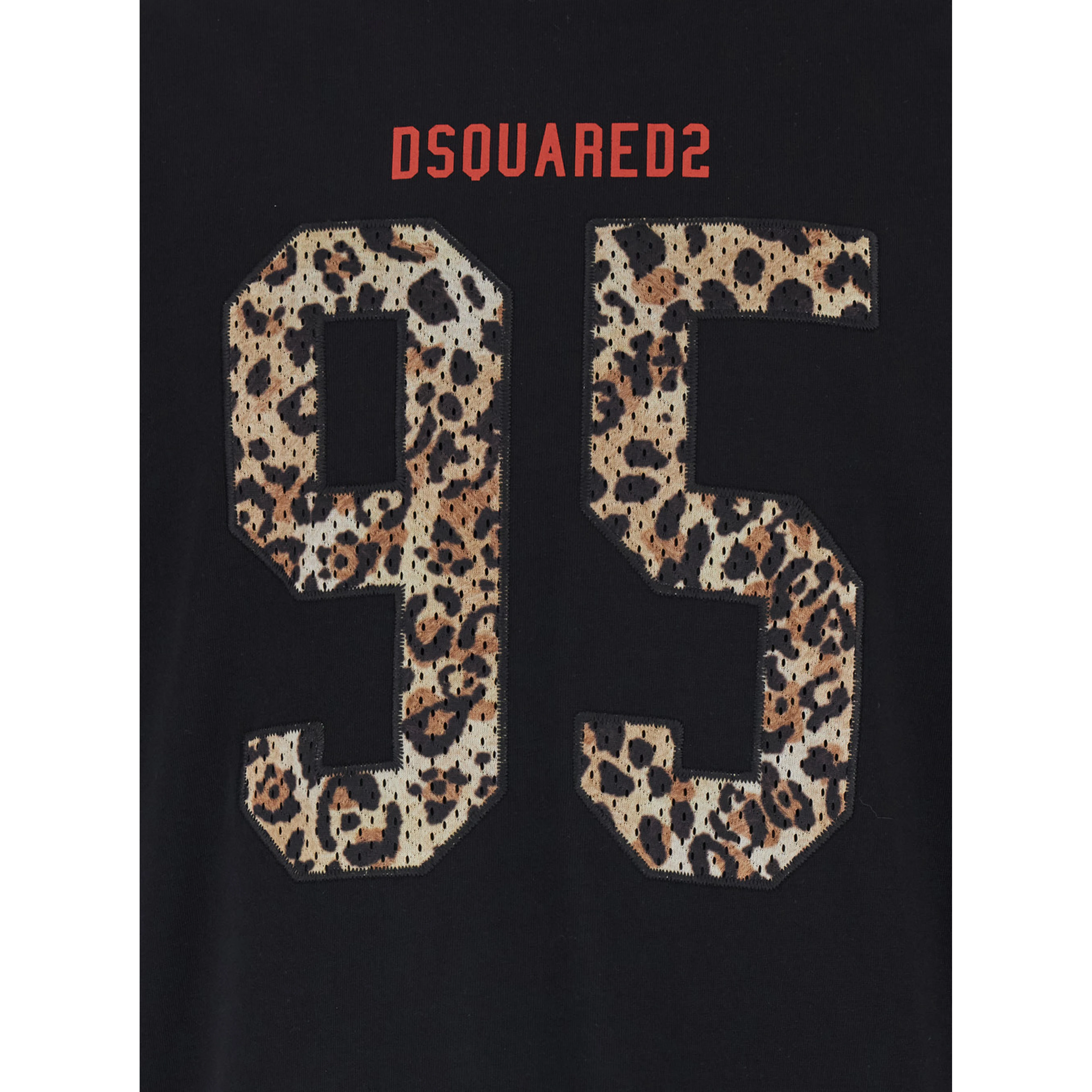 Black T-Shirt with Maxi Logo on the Front in Cotton for Men