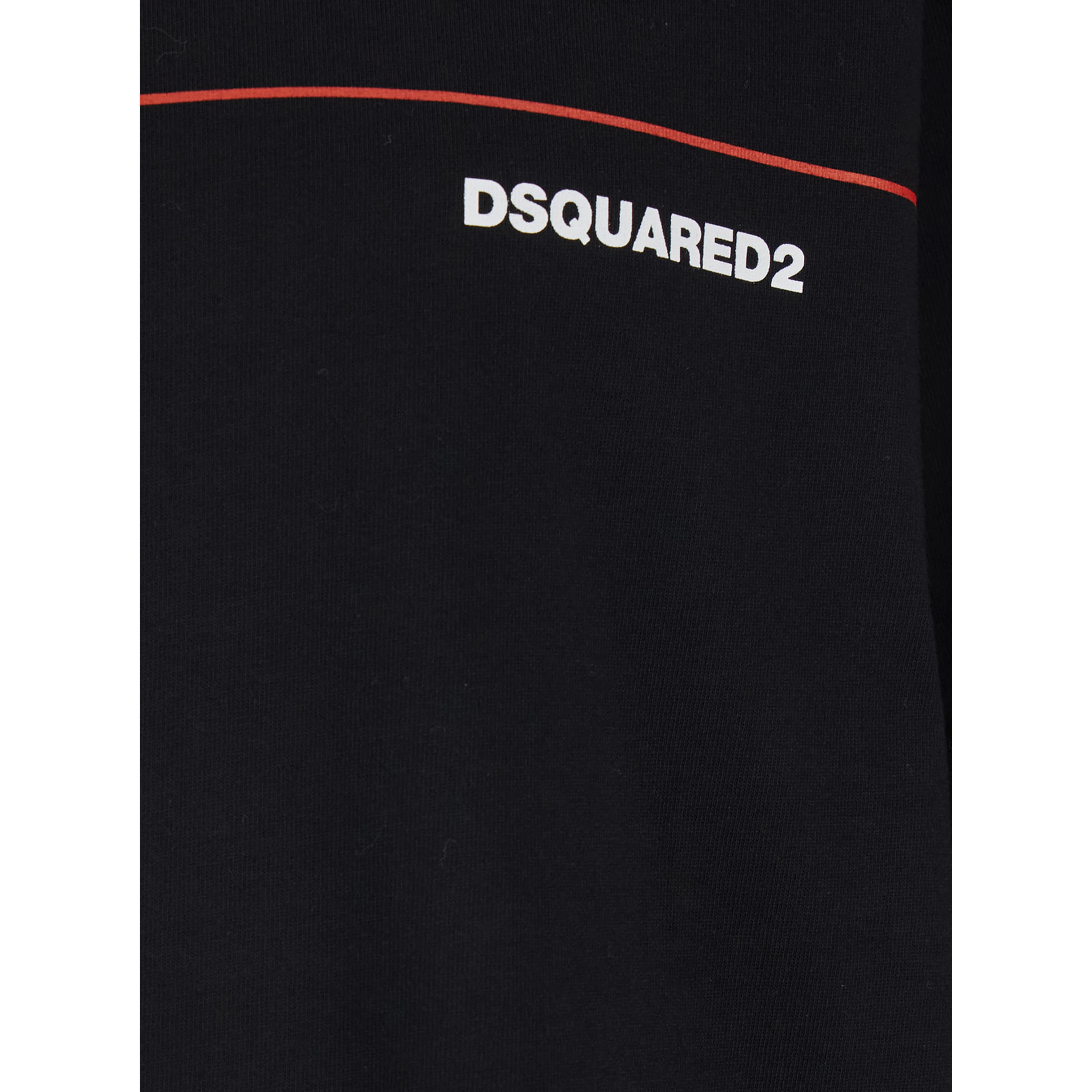 Black Crew Neck T-shirt with Logo on the Front in Cotton for Men