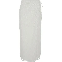 White Skirt with adjustable knot at the waist in fabric Woman