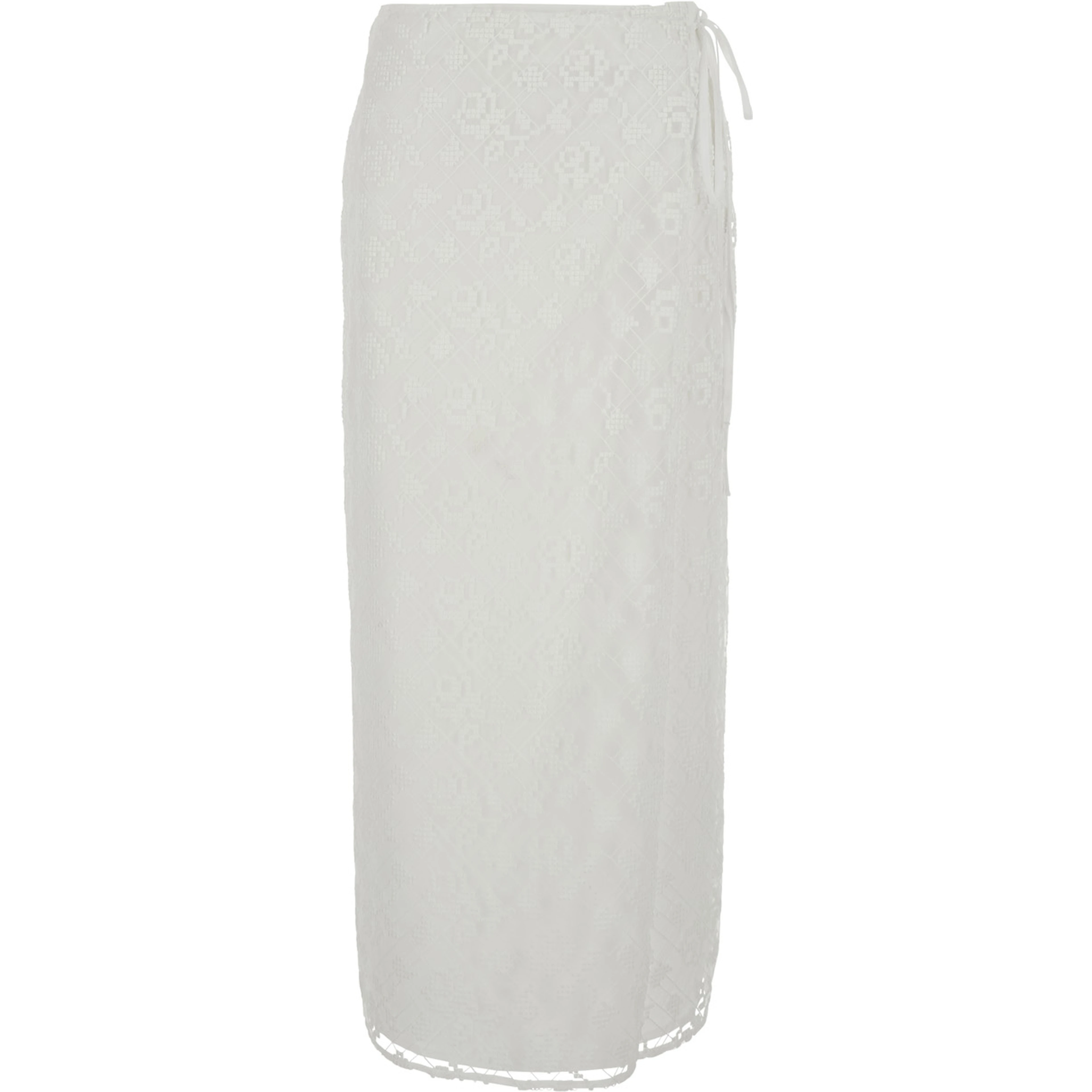White Skirt with adjustable knot at the waist in fabric Woman