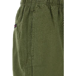 Green bermuda shorts with elasticated waist in cotton man