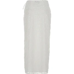 White Skirt with adjustable knot at the waist in fabric Woman