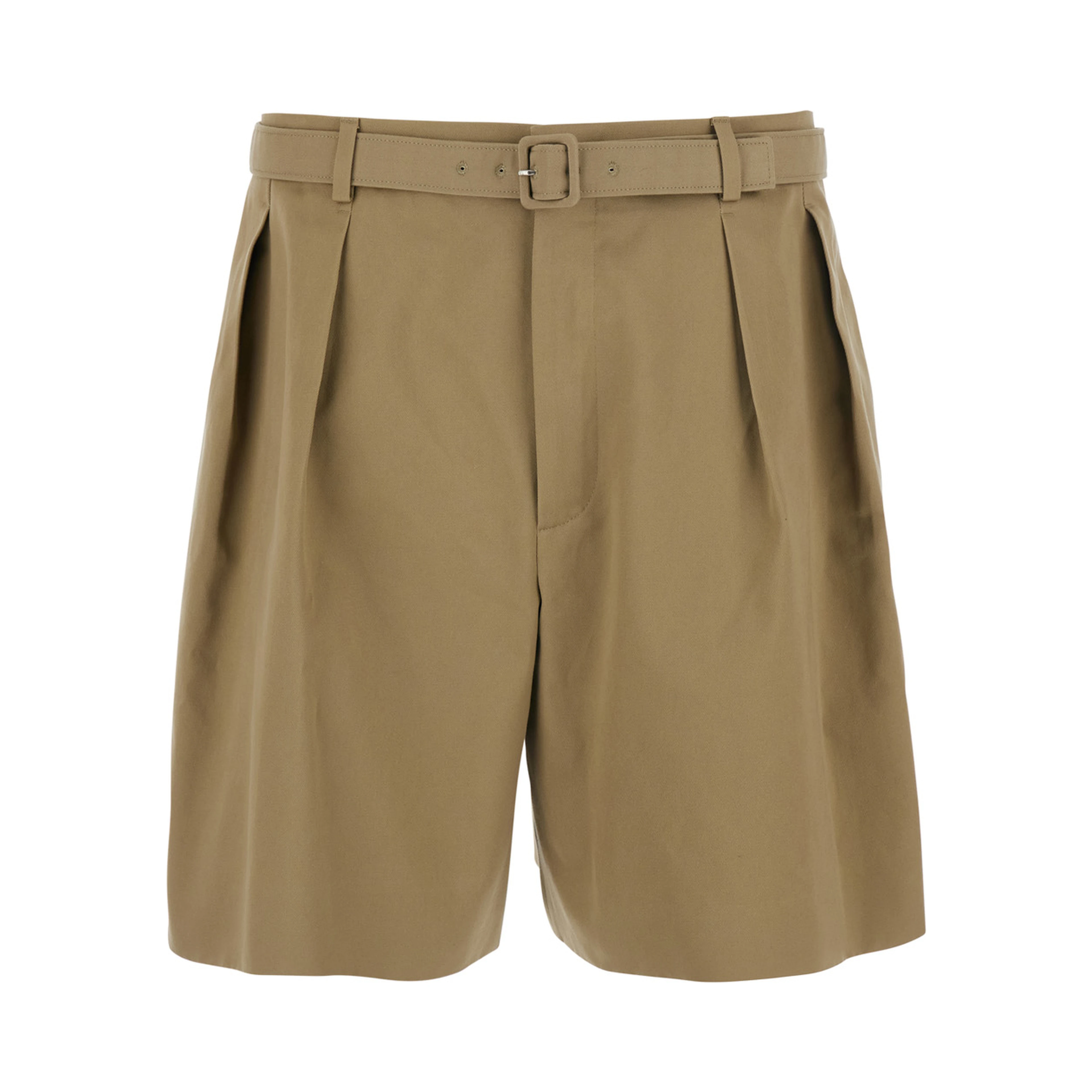 Beige COTTON Trousers with Side Pockets and High Waist for Men