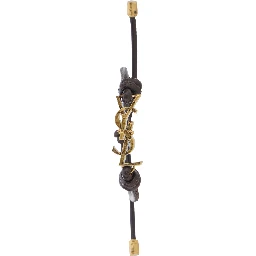 brown Bracelet with gold Cassandre logo plate and adjustable closure In leather for men