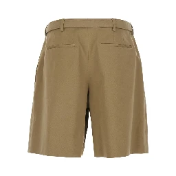 Beige COTTON Trousers with Side Pockets and High Waist for Men