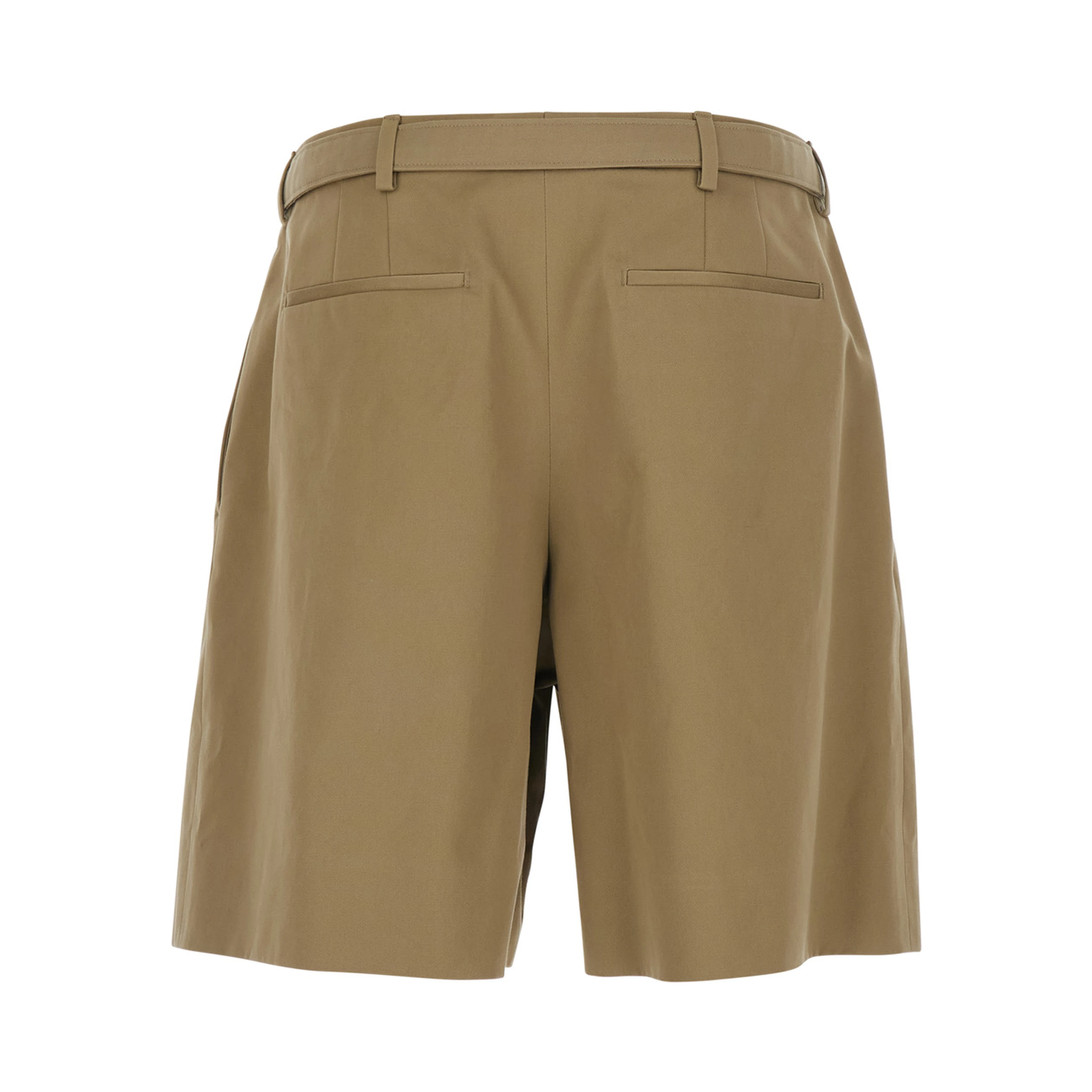 Beige COTTON Trousers with Side Pockets and High Waist for Men