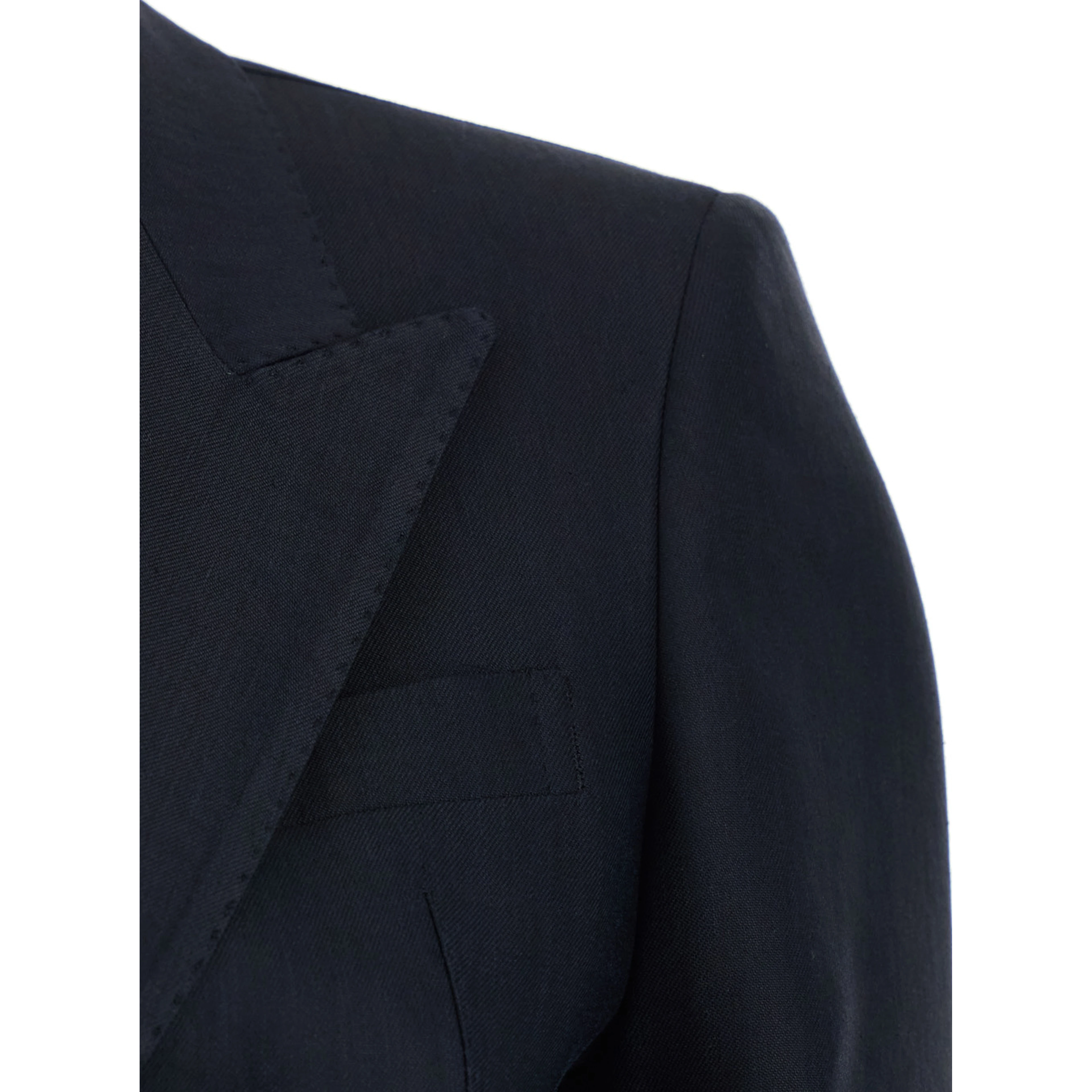 blue Double-breasted suit in linen blend for women