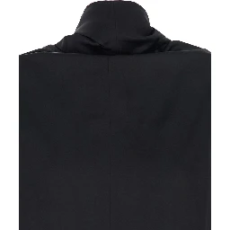 Black Blouse with Cowl Neck and Knot at the Back in Silk Blend for Women