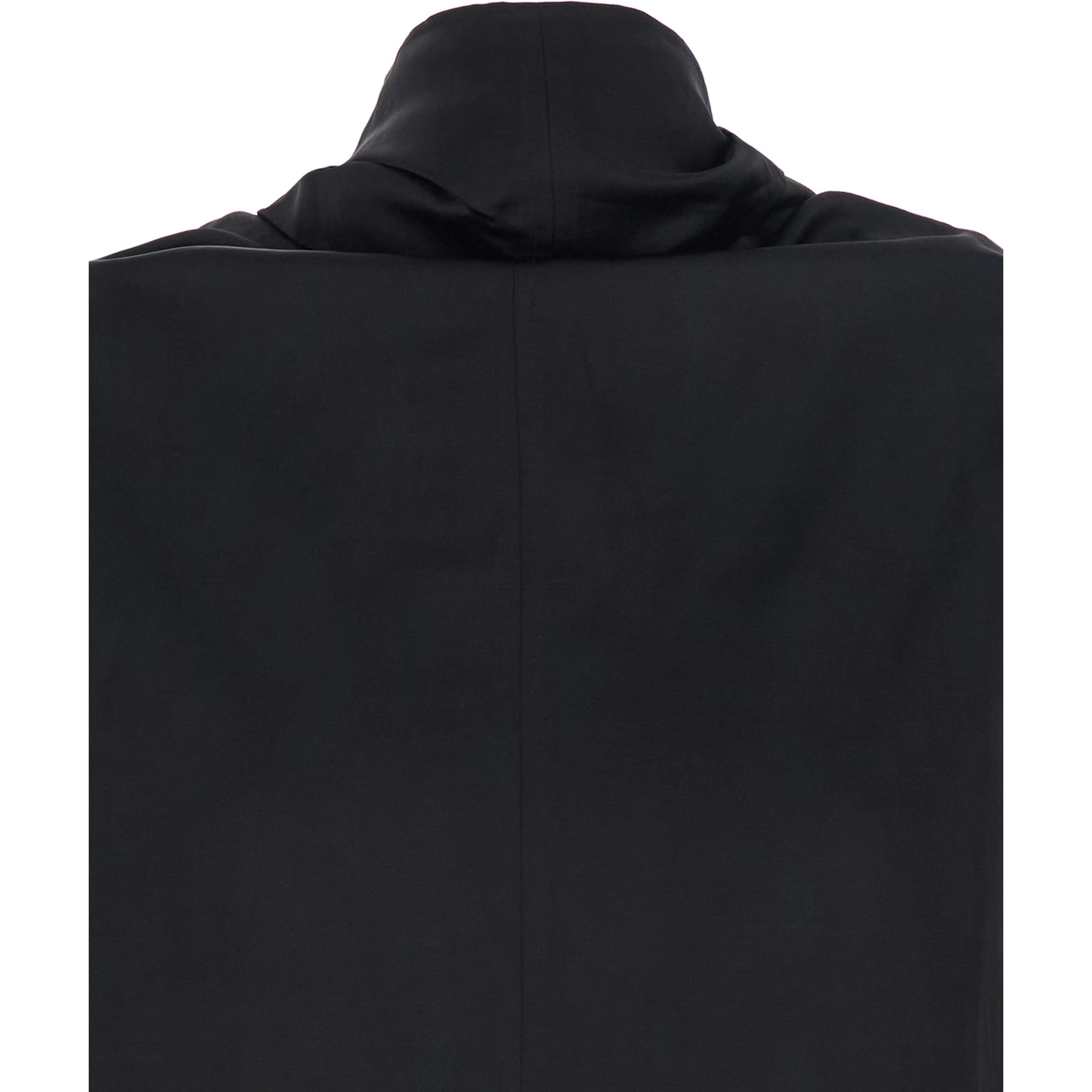 Black Blouse with Cowl Neck and Knot at the Back in Silk Blend for Women