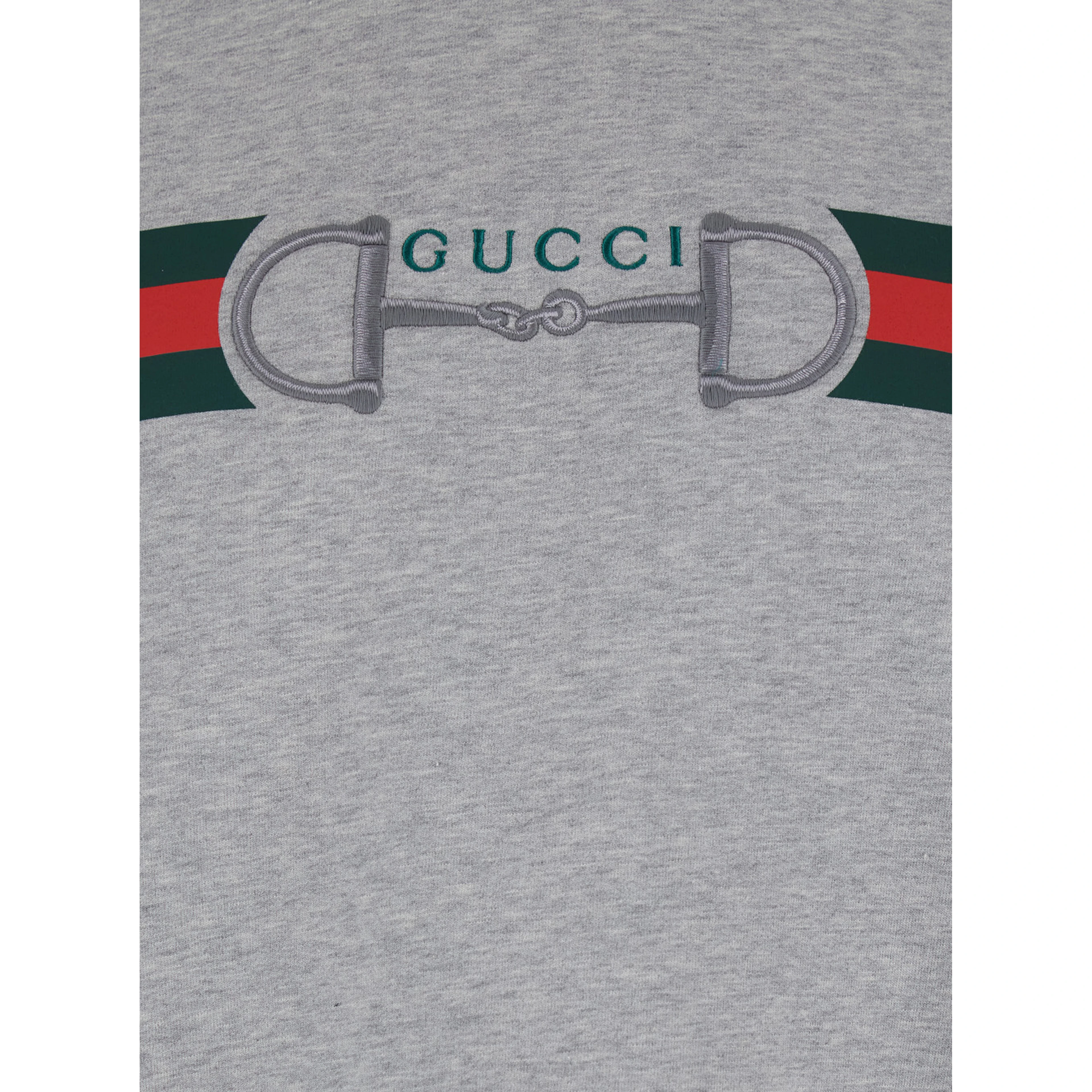 Grey Crewneck Sweatshirt with Logo Detail on the Front in Cotton for Men
