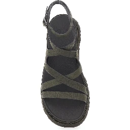 W GOLDENGAZE EMBOSSED ANKLE WRAP Brown Ankle Strap Sandals for Women