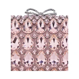 "PINK SATIN CRYSTAL CLUTCH BAG" Pink Clutch Bag with crystals on the front in satin for women