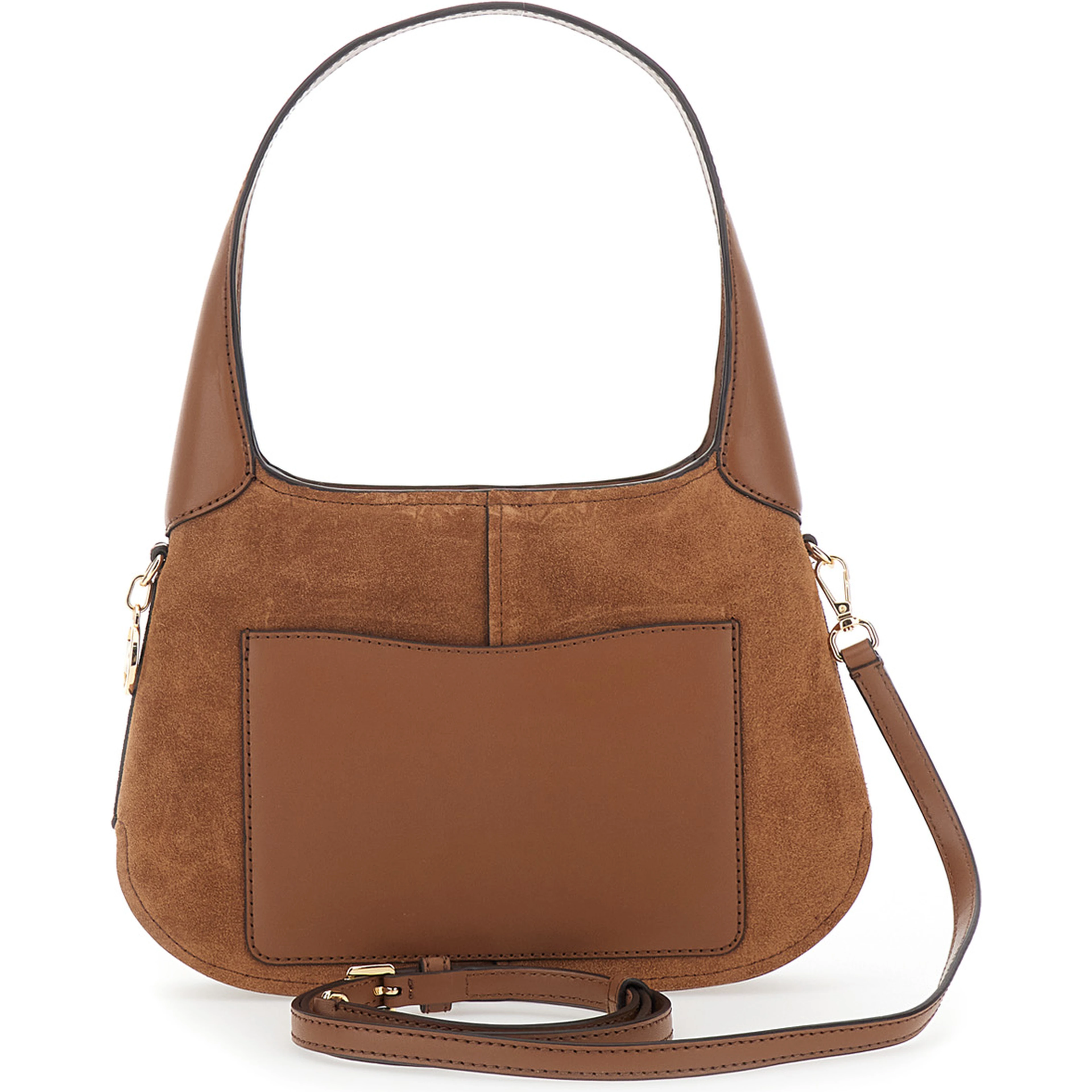 Alice Brown Shoulder Bag with Removable Strap and Logo Lettering on the Front in Suede Women