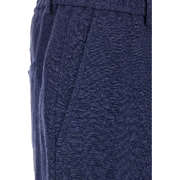 Mens Blue Straight-Leg Linen Trousers