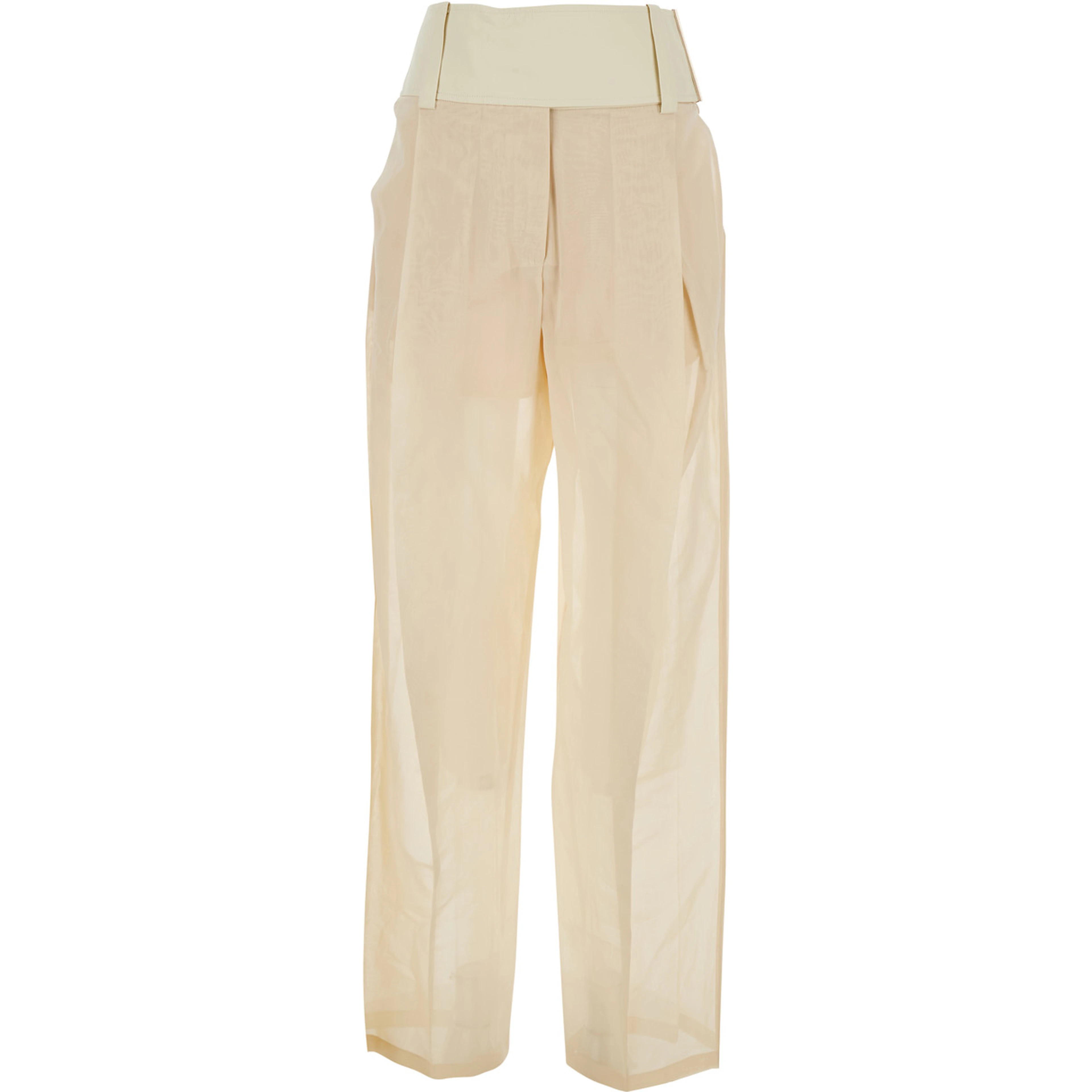 SPSFERITO Pants with Elegant Design in White Cotton for Women