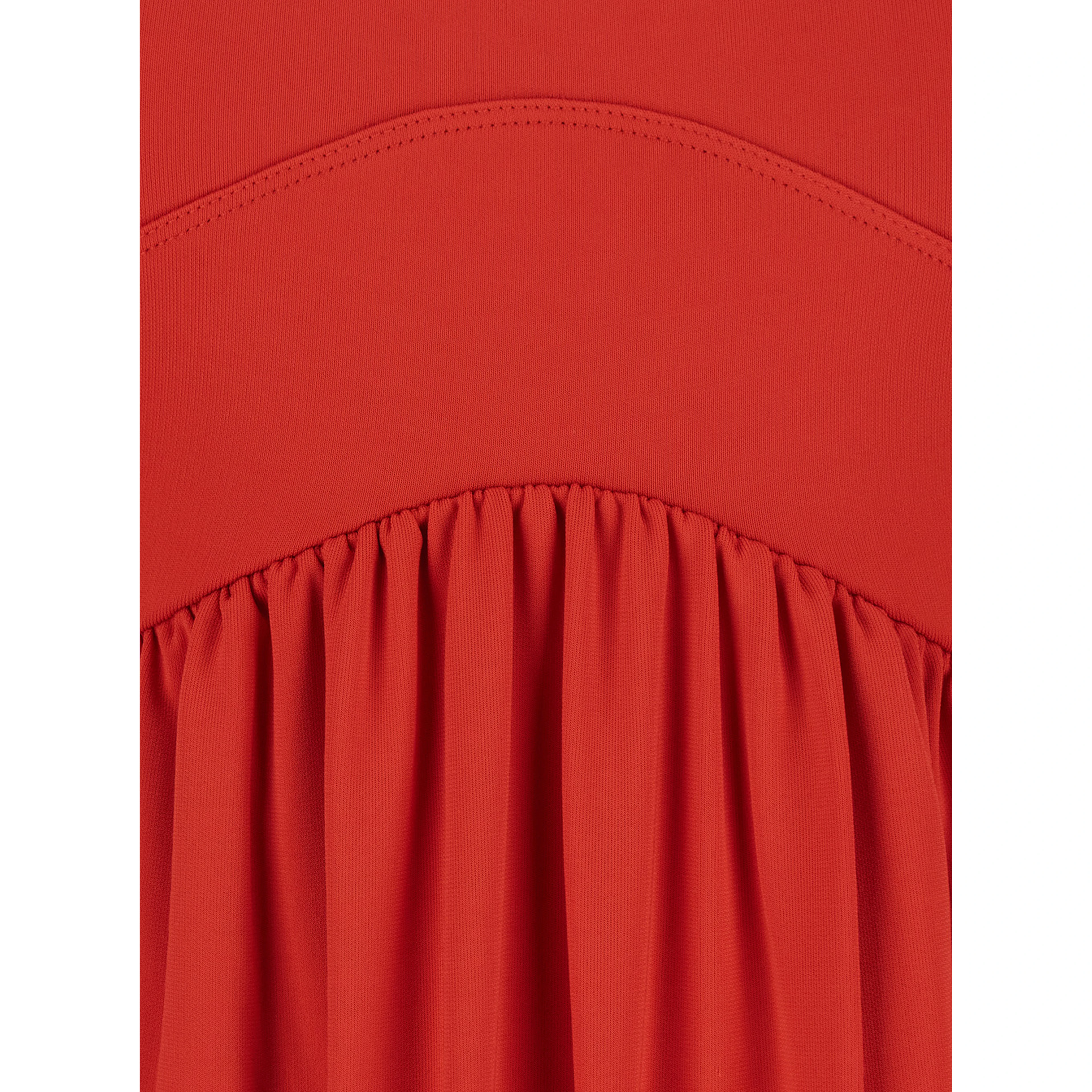 Panino red sleevelesss long dress with round neckline and cut-out on the back in stretch viscose for women