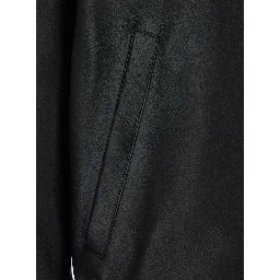 BLACK JACKET - Jacket with Front Closure and High Collar - Leather - Men
