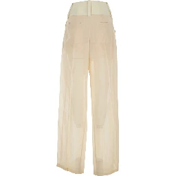 SPSFERITO Pants with Elegant Design in White Cotton for Women