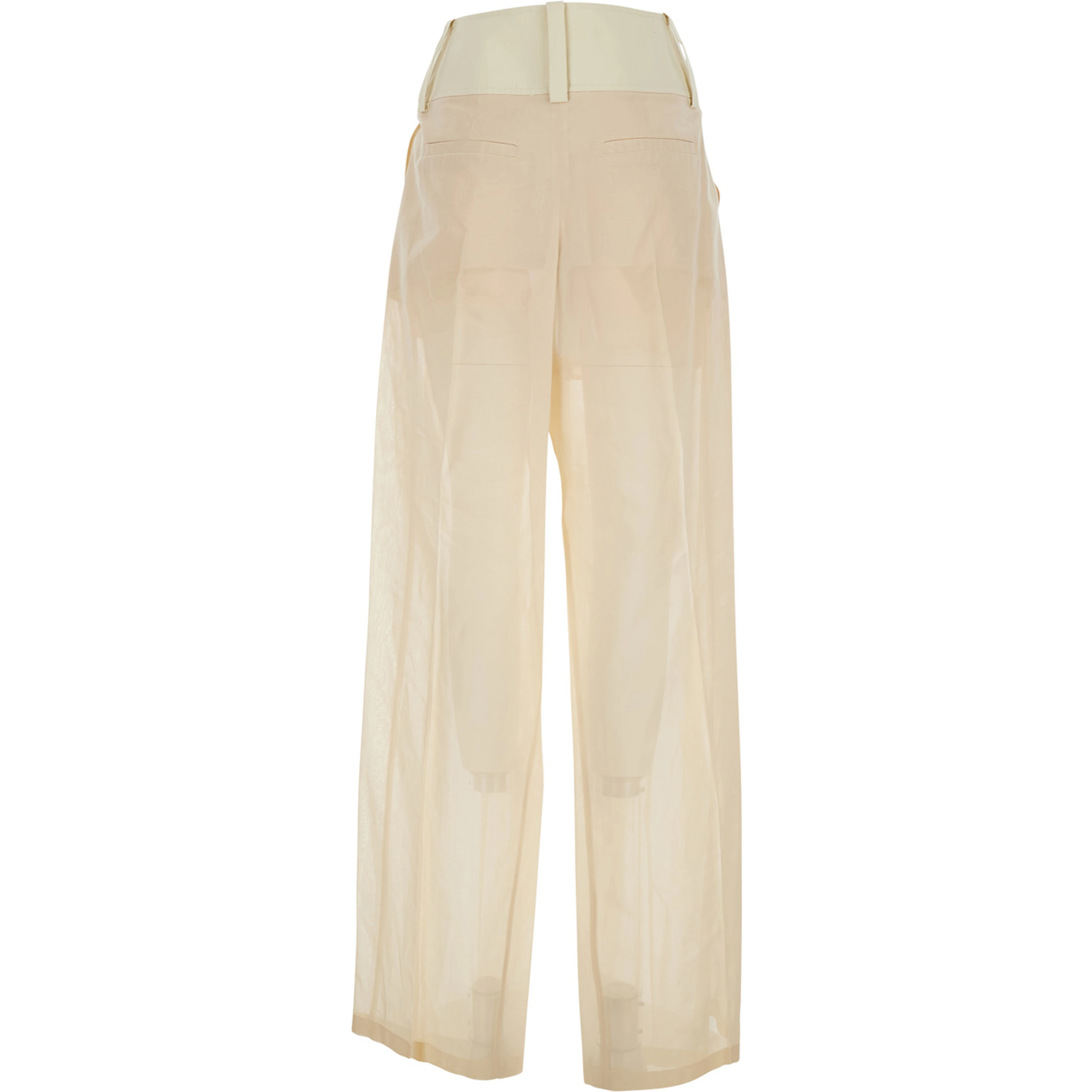 SPSFERITO Pants with Elegant Design in White Cotton for Women