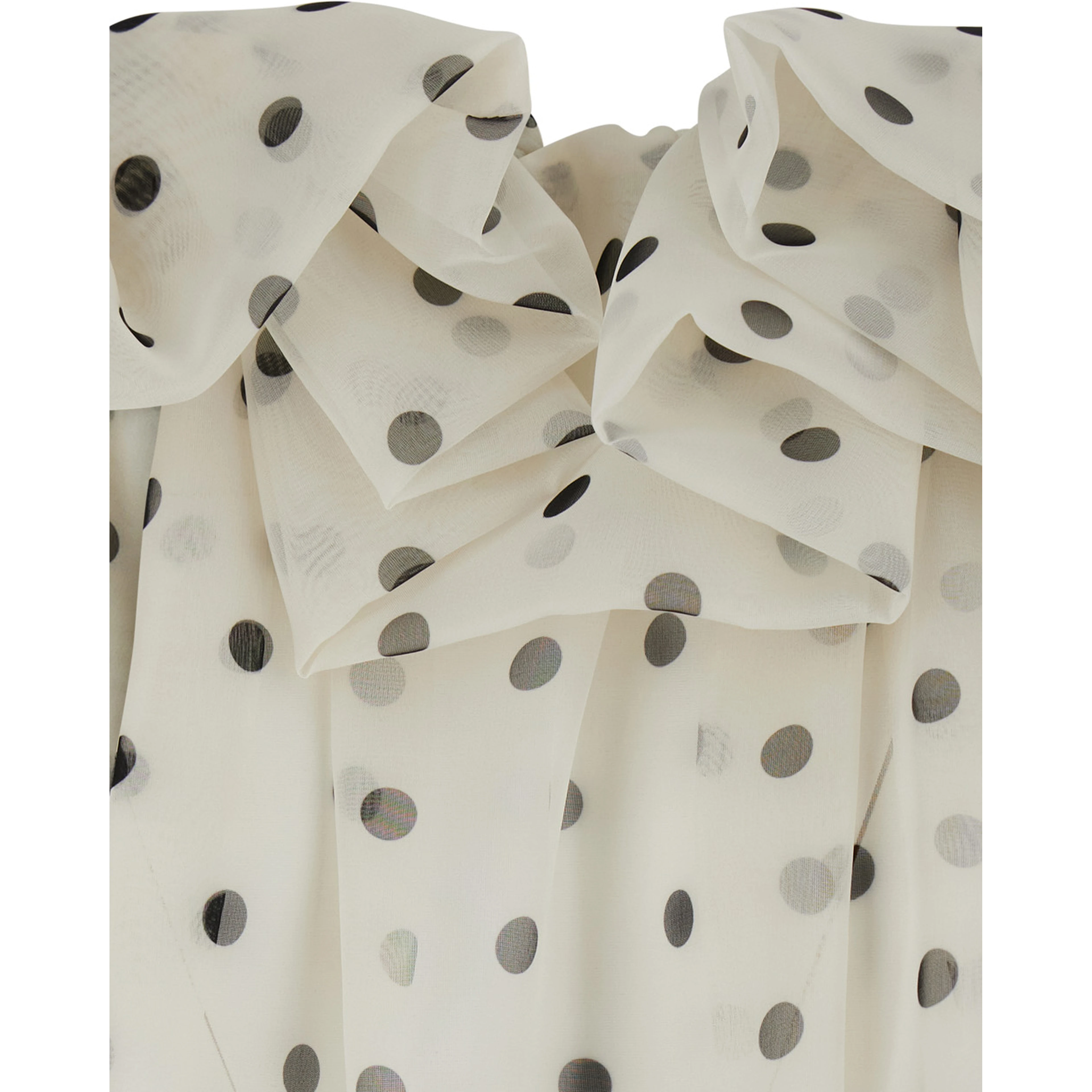 White top with All-over Polka Dot Print in Tech Fabric Women