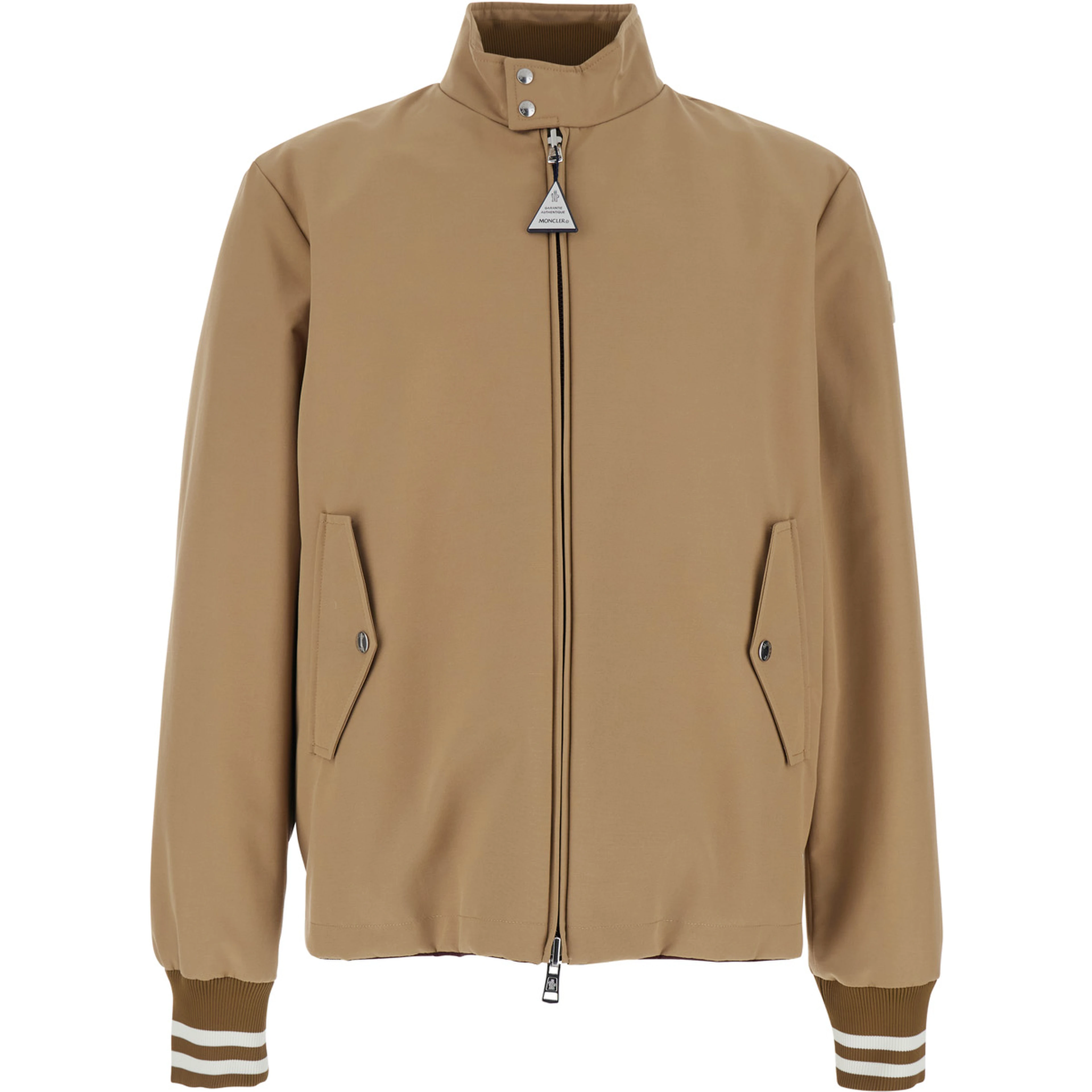 Reversible Prieure Puffer Jacket with Logo Patch on Sleeve in Beige for Men