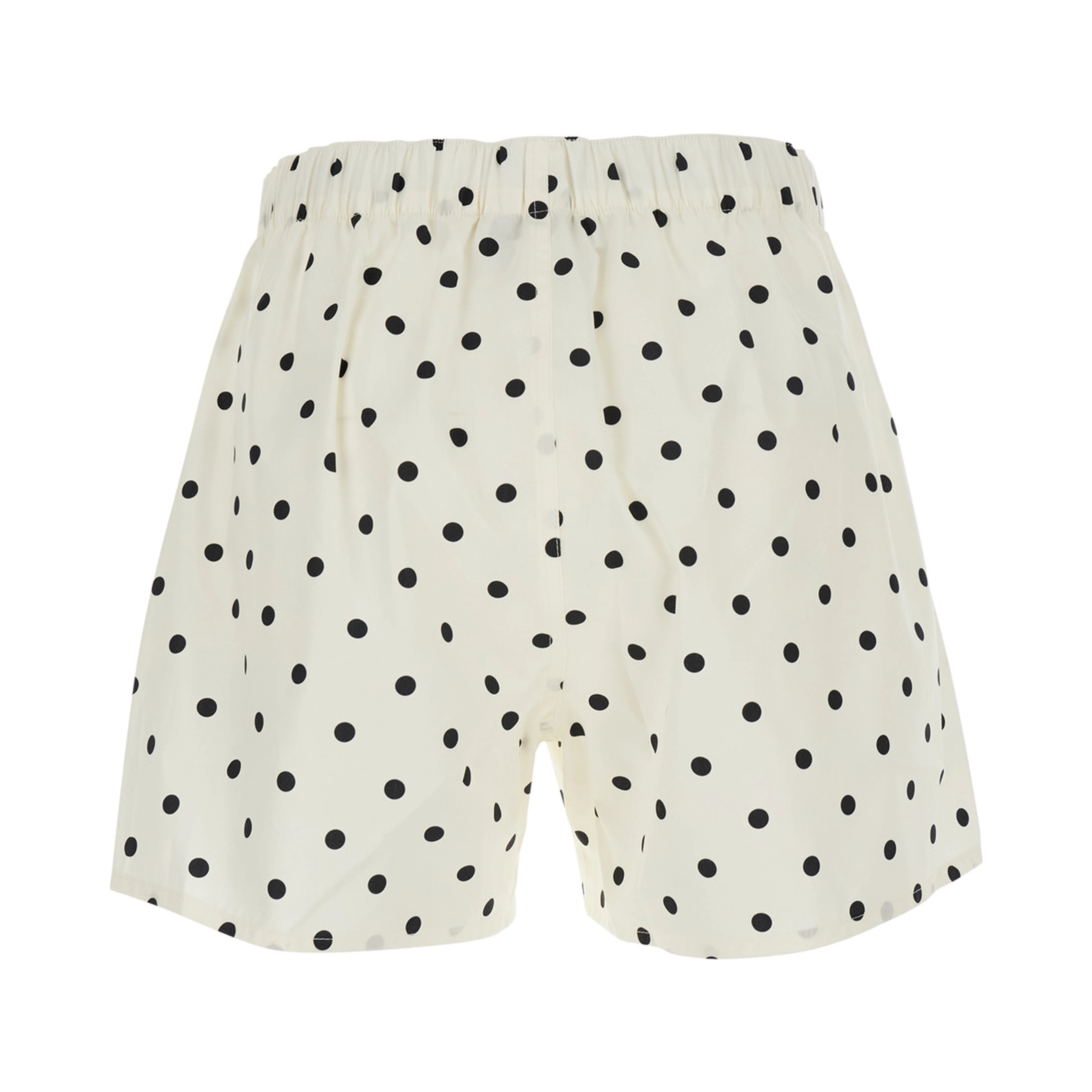 White Shorts with All-Over Polka Dot Print in Cotton for Women
