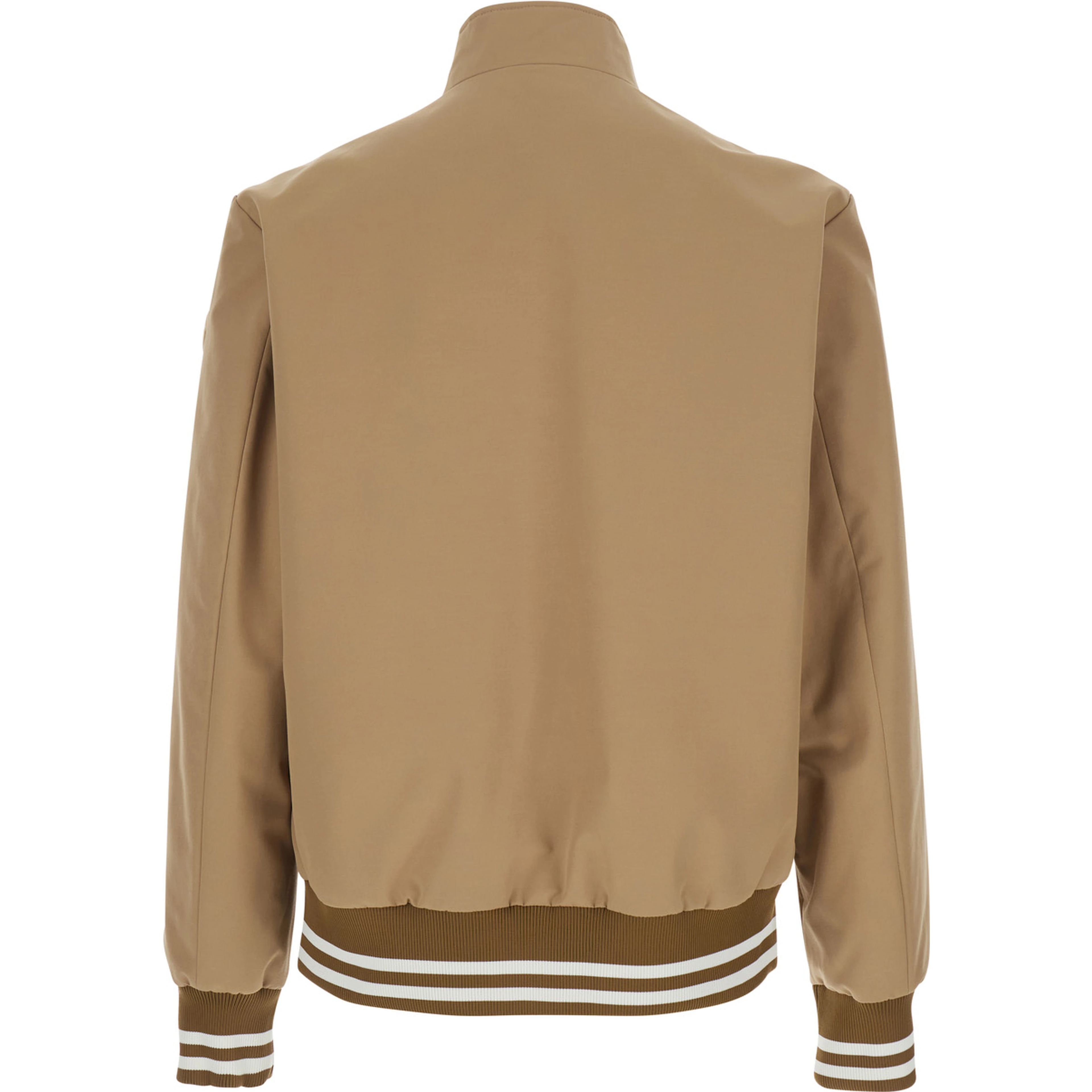Reversible Prieure Puffer Jacket with Logo Patch on Sleeve in Beige for Men