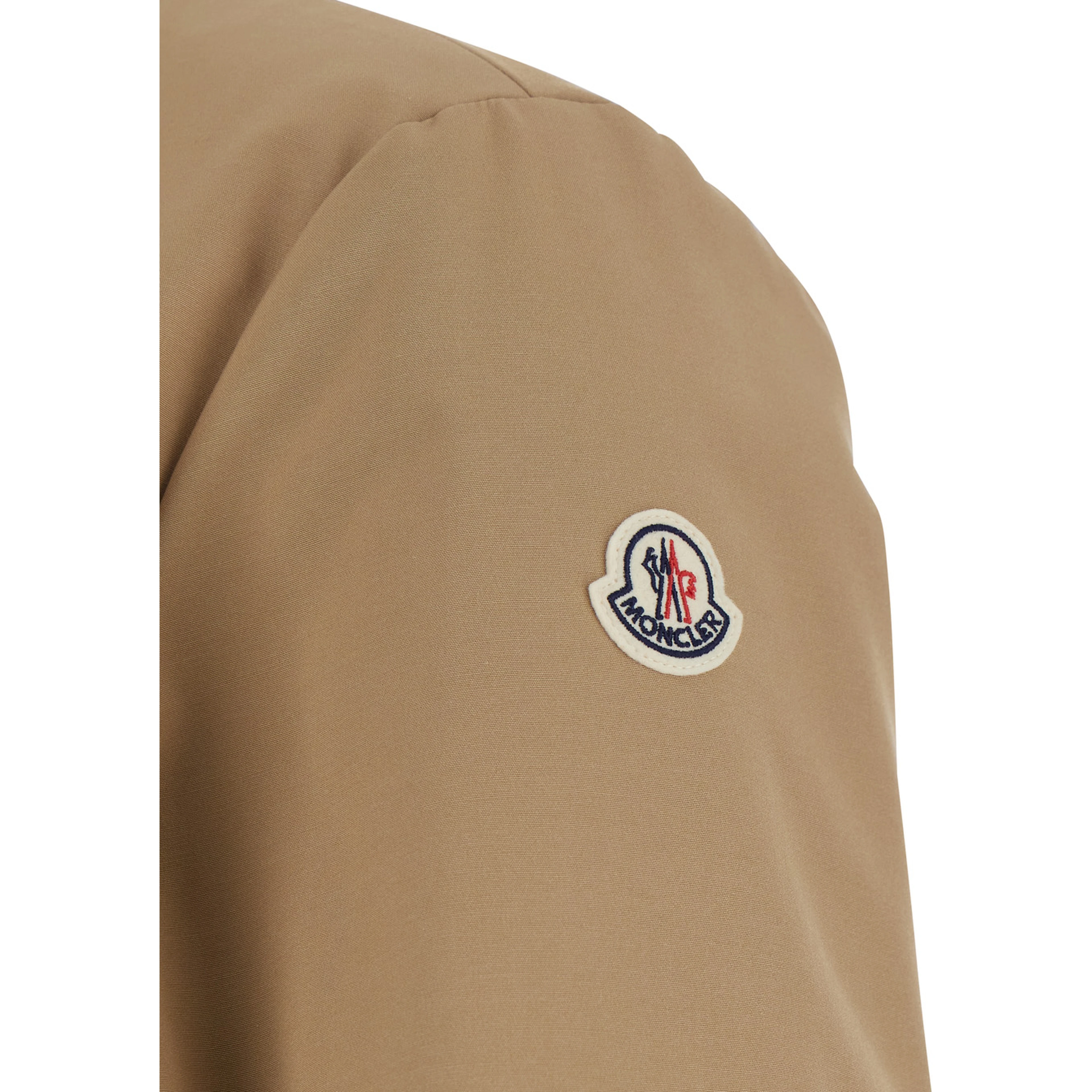 Reversible Prieure Puffer Jacket with Logo Patch on Sleeve in Beige for Men