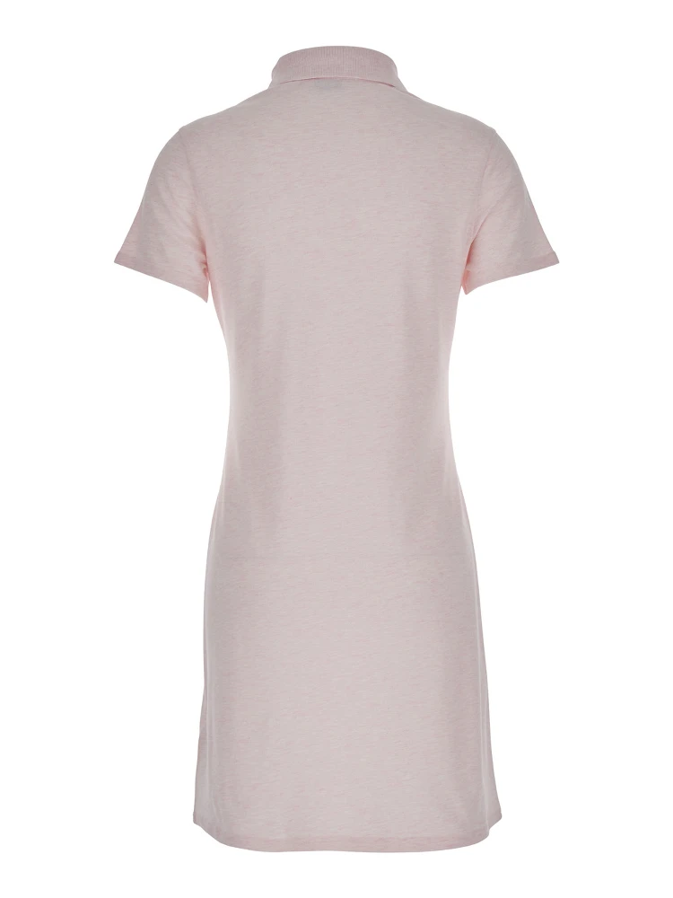 Pink Dress with Polo Collar and Front Logo in Cotton for Women alternative