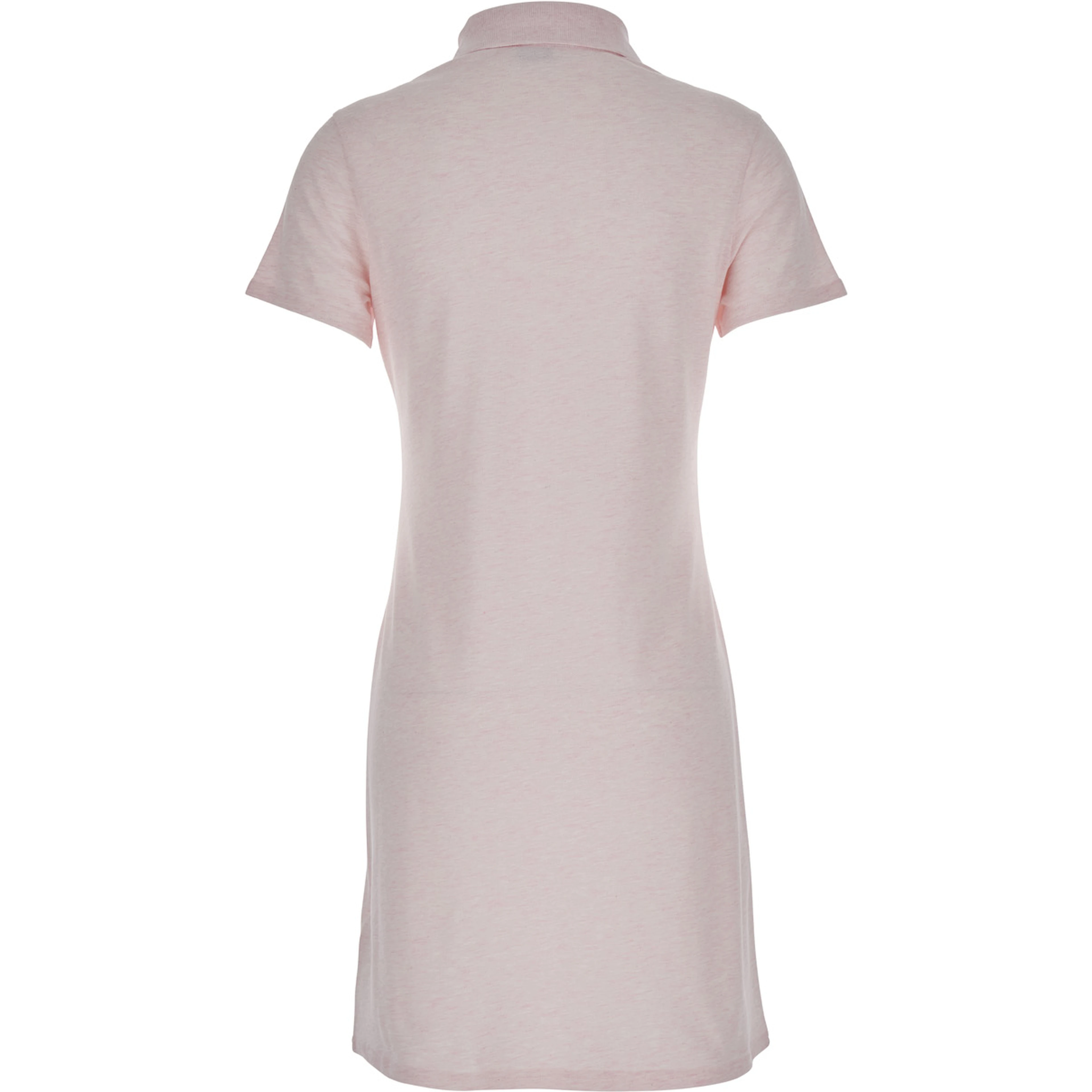 Pink Dress with Polo Collar and Front Logo in Cotton for Women