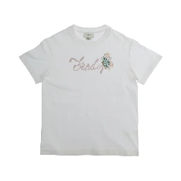 White T-Shirt with Logo on the Front in Cotton Girl