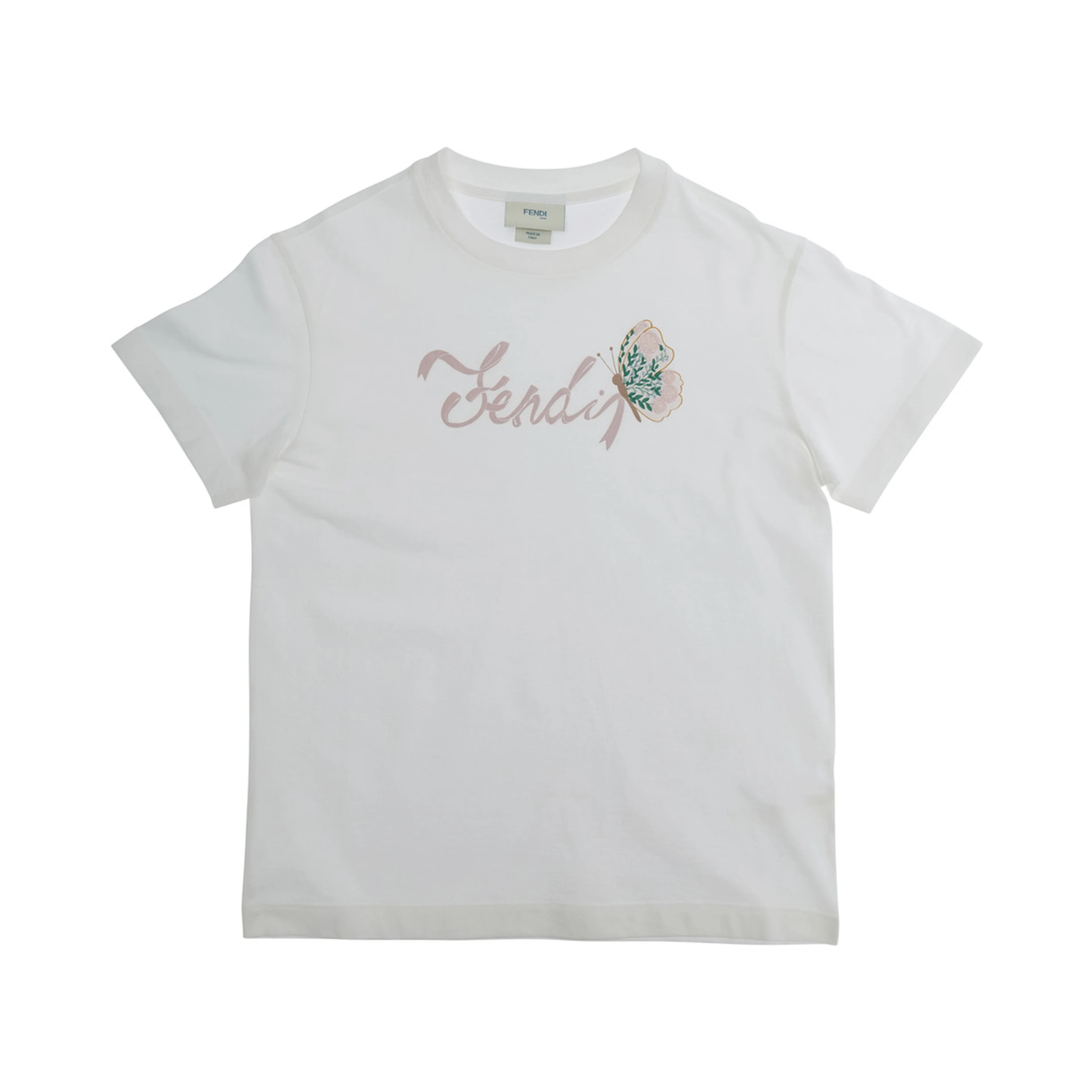 White T-Shirt with Logo on the Front in Cotton Girl