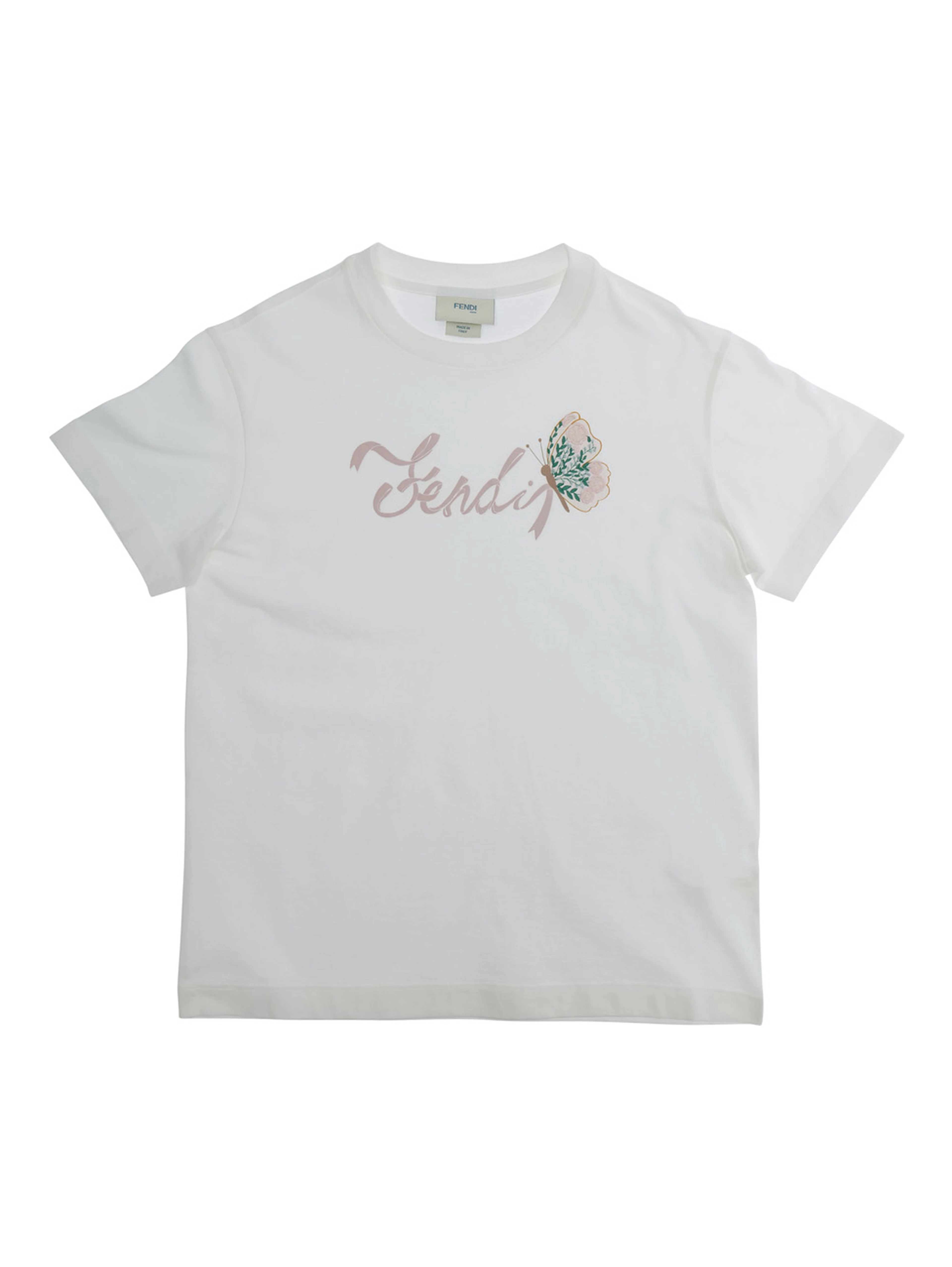 White T-Shirt with Logo on the Front in Cotton Girl