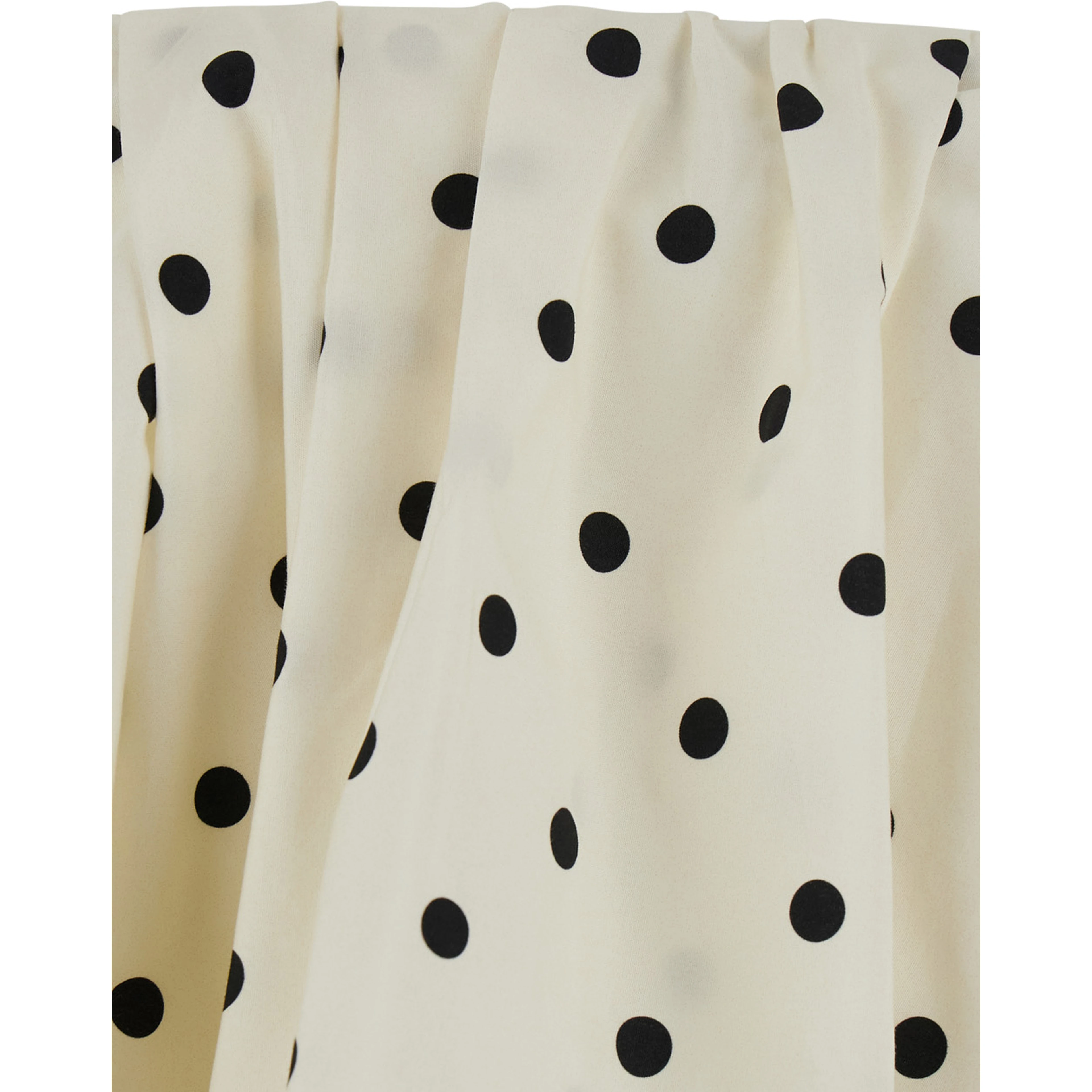 White Top with round neckline and All-over Polka Dot Motif in Cotton Women