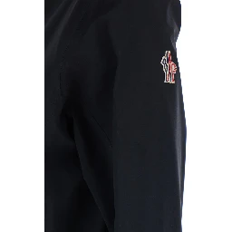 Valles Jacket with Hood and Logo Lettering on the Front in Black Tech Fabric for Women