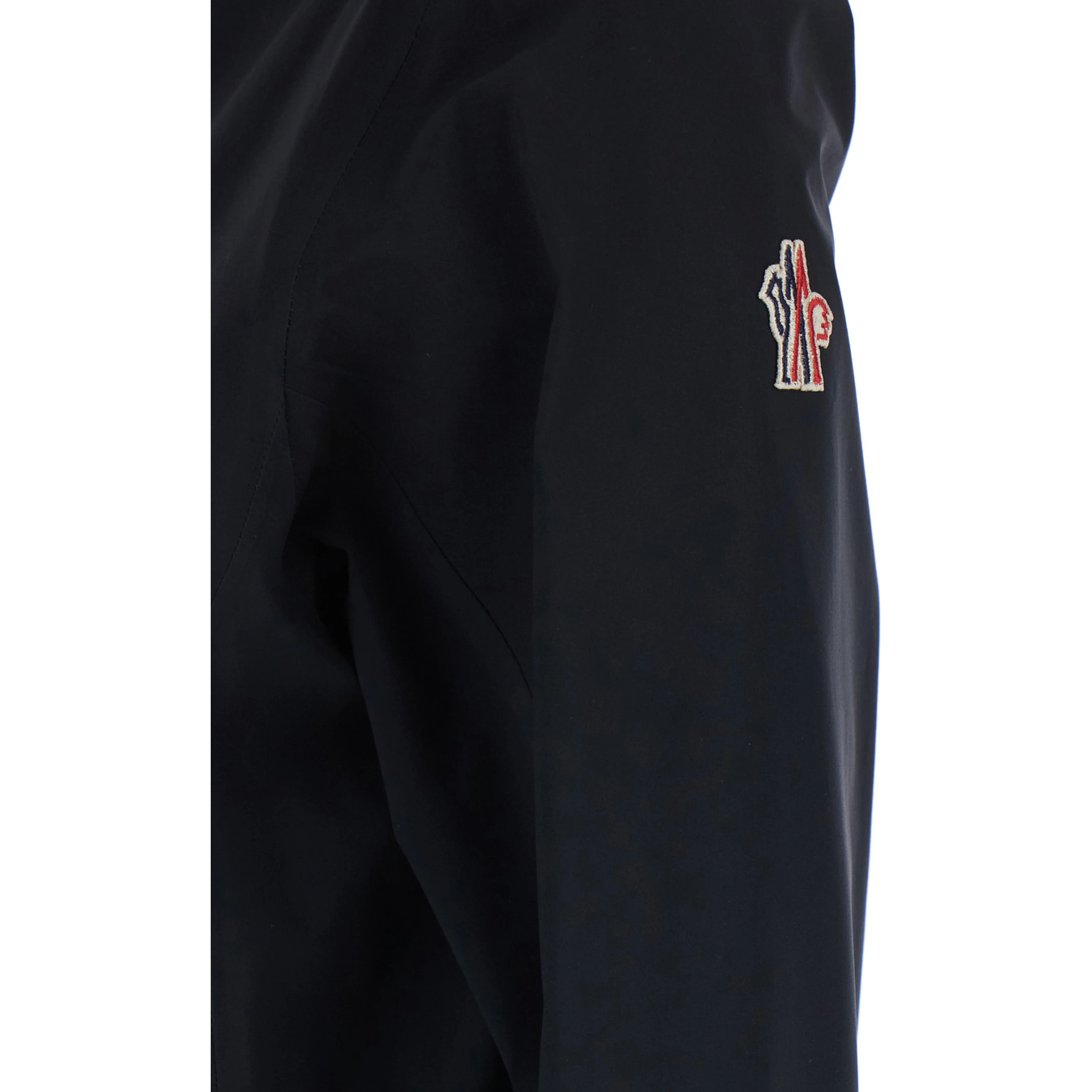 Valles Jacket with Hood and Logo Lettering on the Front in Black Tech Fabric for Women