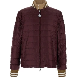 Reversible Prieure Puffer Jacket with Logo Patch on Sleeve in Beige for Men
