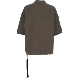 Mens Magnum Tommy Short Sleeve Button-Up Shirt in Grey Cotton