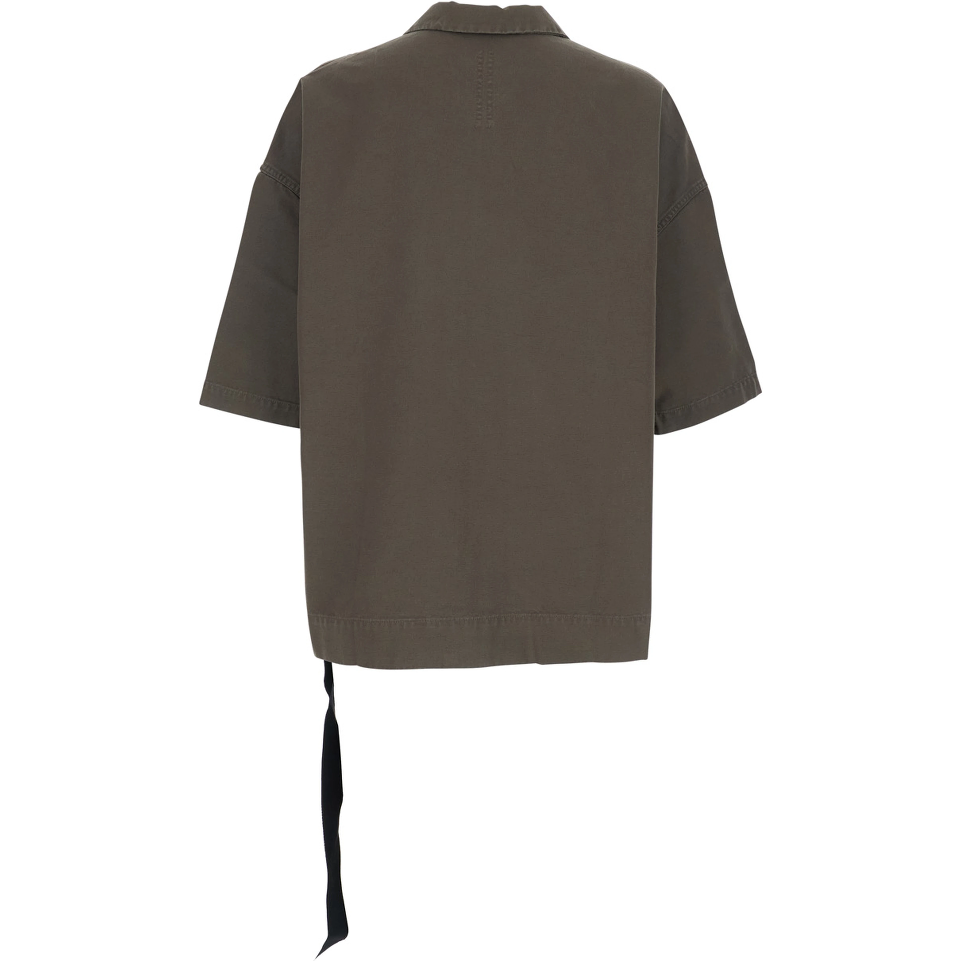 Mens Magnum Tommy Short Sleeve Button-Up Shirt in Grey Cotton