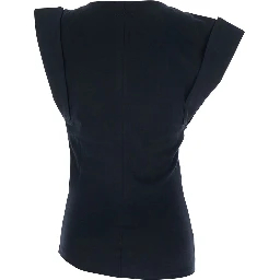 Maisan Black Crew Neck T-Shirt in Cotton for Women