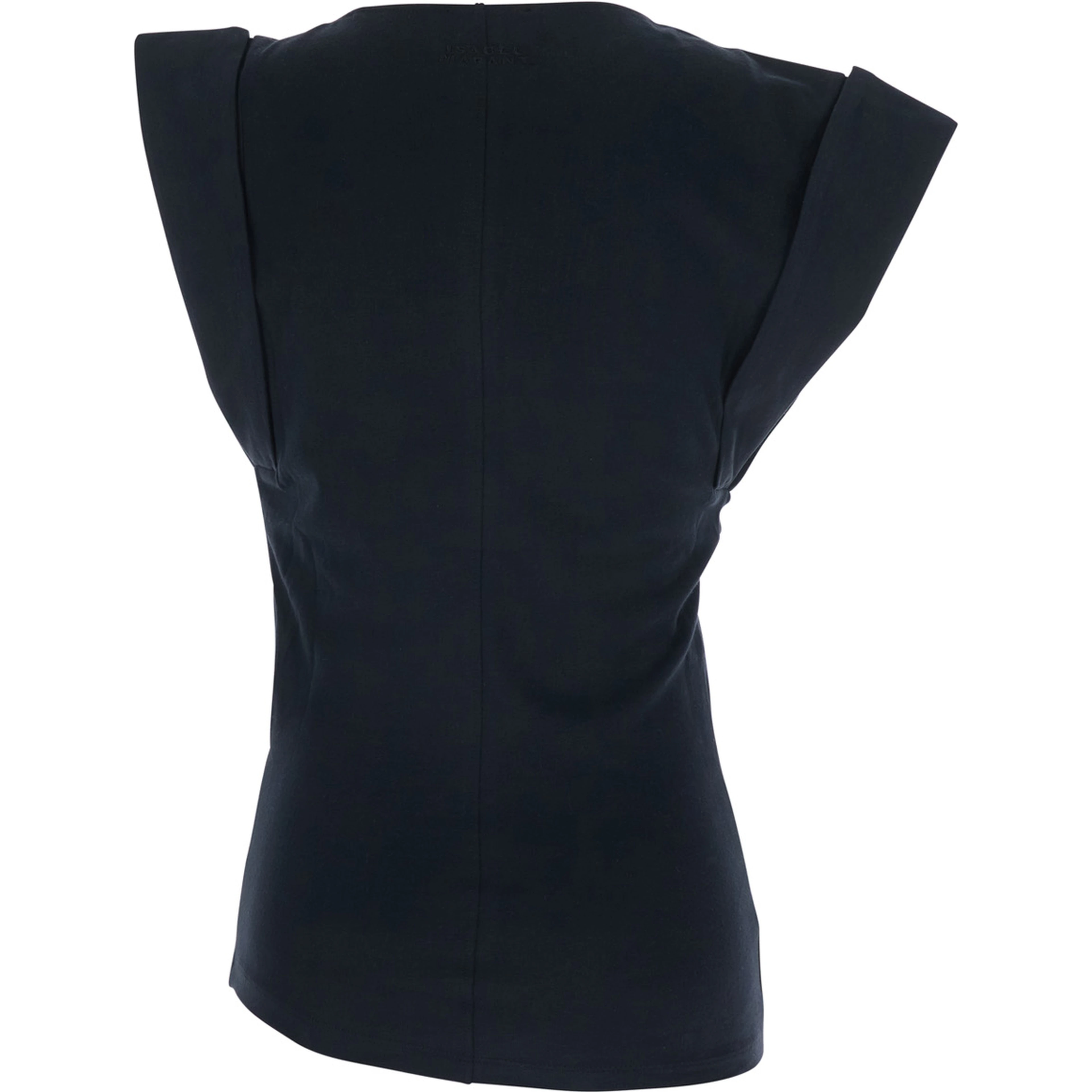 Maisan Black Crew Neck T-Shirt in Cotton for Women