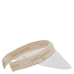 White Carter Hat with Wide Brim and Elegant Details in Cotton for Women