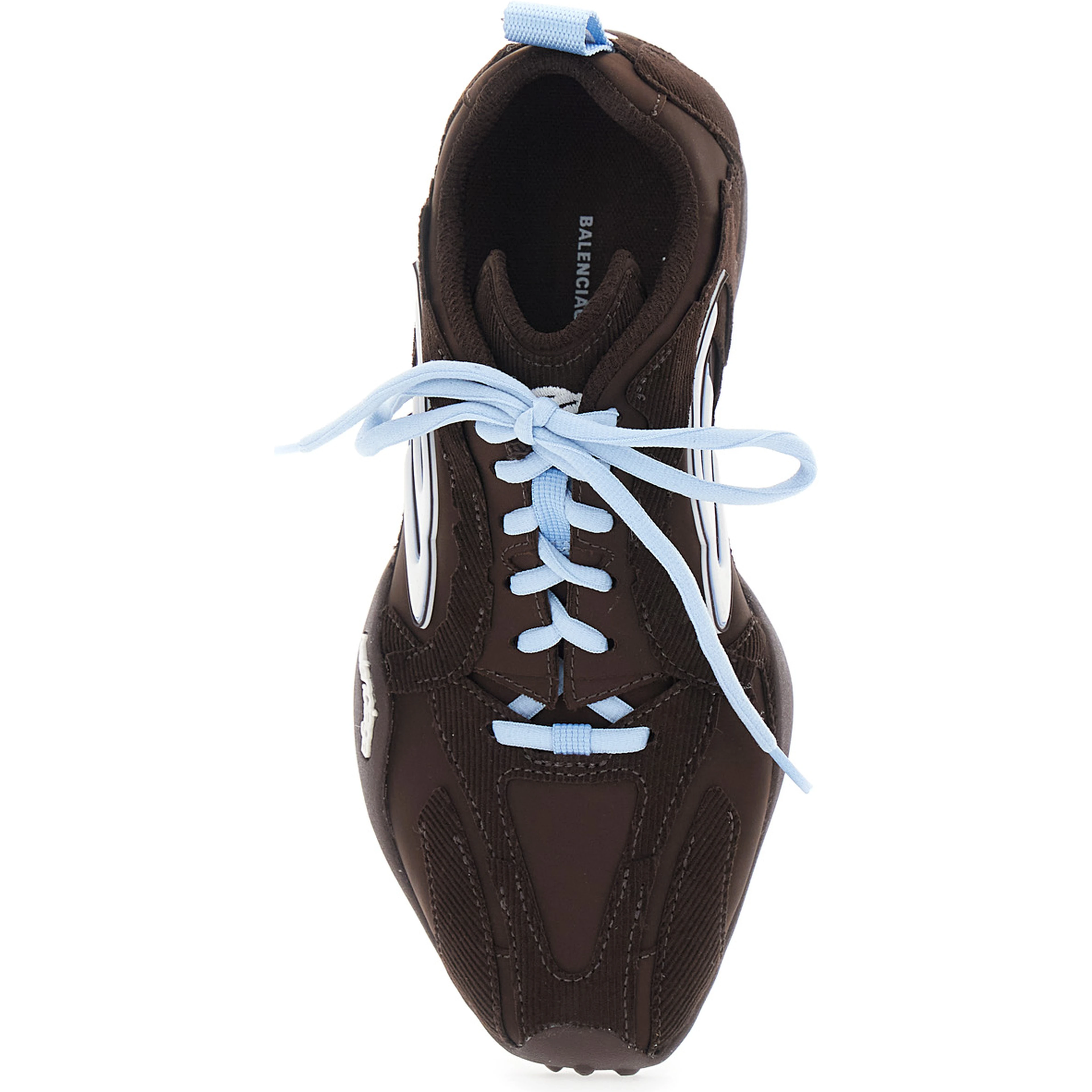 Sneaker Monday Ultra Low Top with Logo Detail on the Side and Velvet Inserts in Brown Tech Fabric for Women