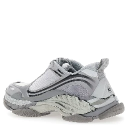 TRIPLE-S 2 Grey Sneakers with Logo on the front and back and Worn Effect in Leather for men